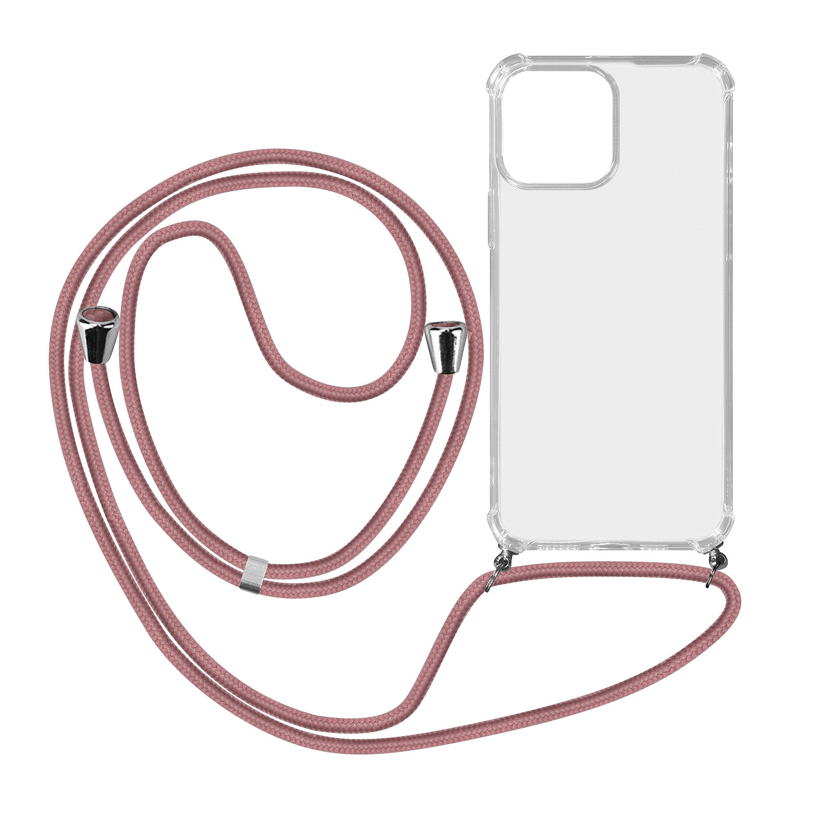 Avizar Coque Cordon Transparente Pour iPhone 13 Pro Lanière Amovible Rose - Coque telephone Avizar