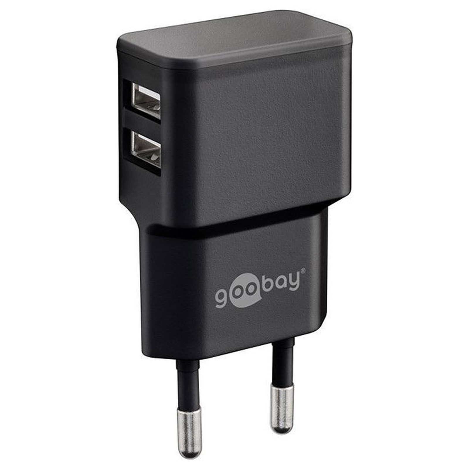 Goobay Chargeur USB Double 2.4A Noir - Chargeur telephone Goobay