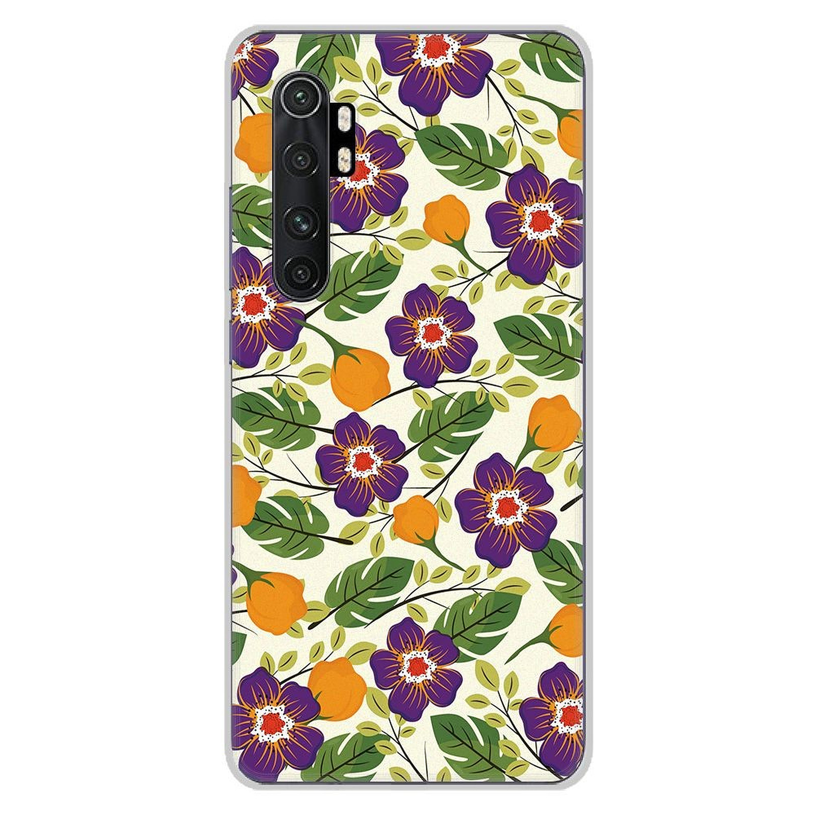 1001 Coques Coque silicone gel Xiaomi Mi Note 10 lite motif Fleurs Violettes - Coque telephone 1001Coques