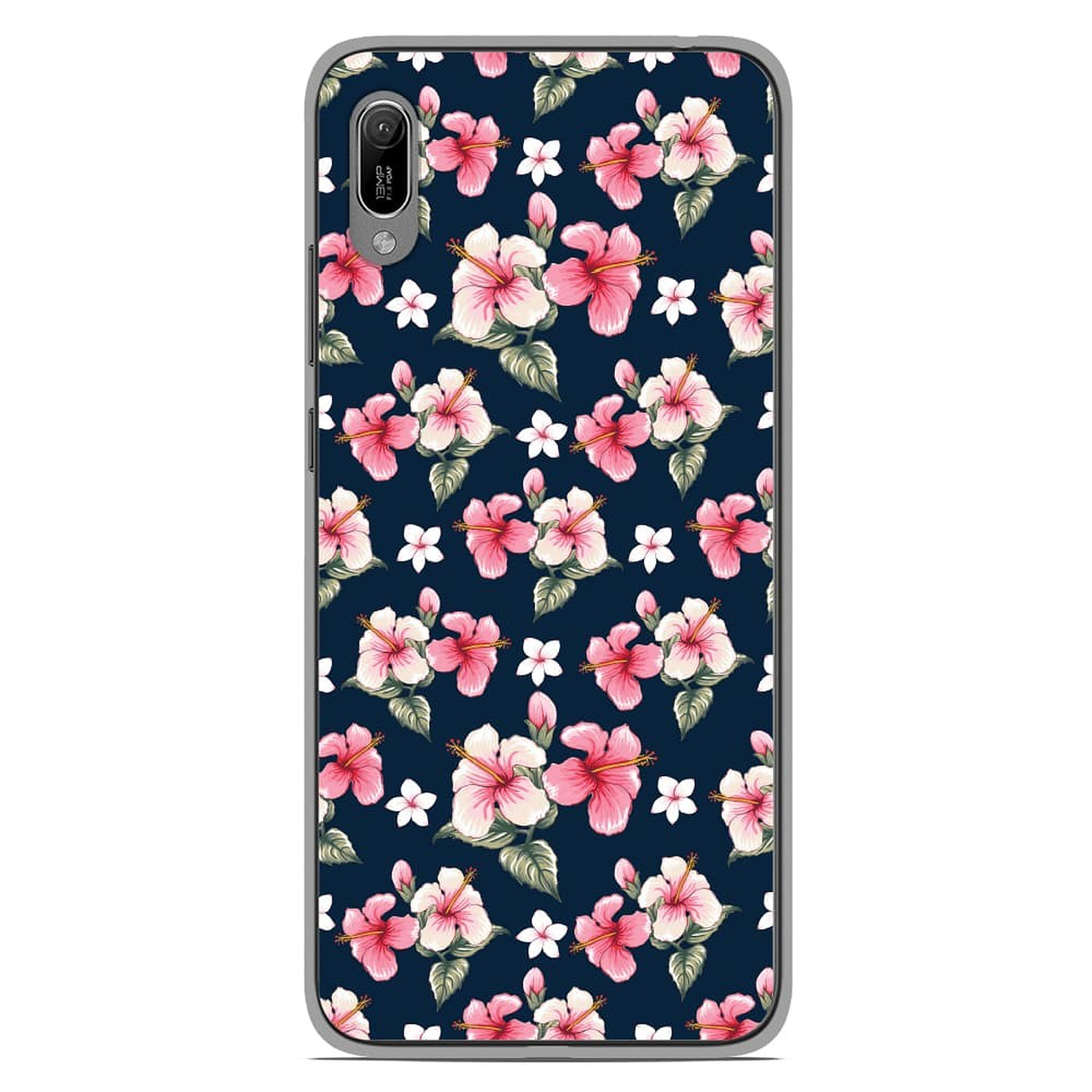 1001 Coques Coque silicone gel Huawei Y6 2019 motif Hibiscus Vintage - Coque telephone 1001Coques