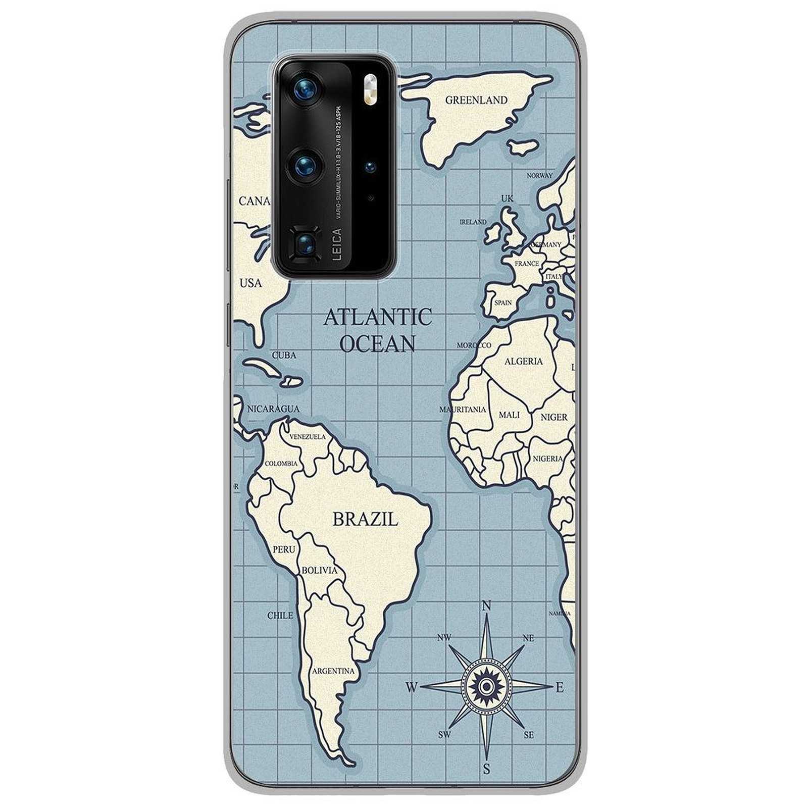 1001 Coques Coque silicone gel Huawei P40 Pro motif Map vintage - Coque telephone 1001Coques