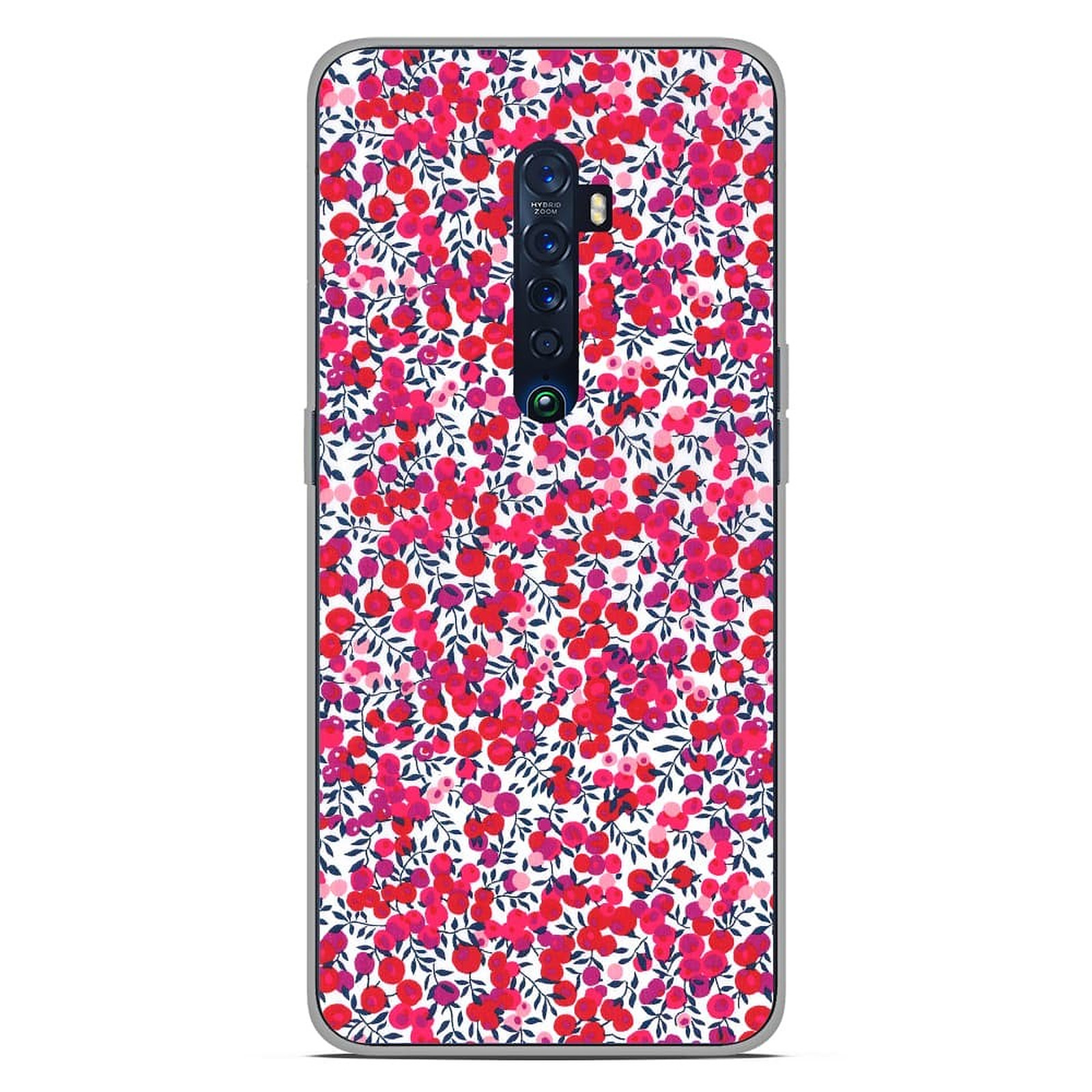 1001 Coques Coque silicone gel Oppo Reno 2 motif Liberty Wiltshire Rouge - Coque telephone 1001Coques