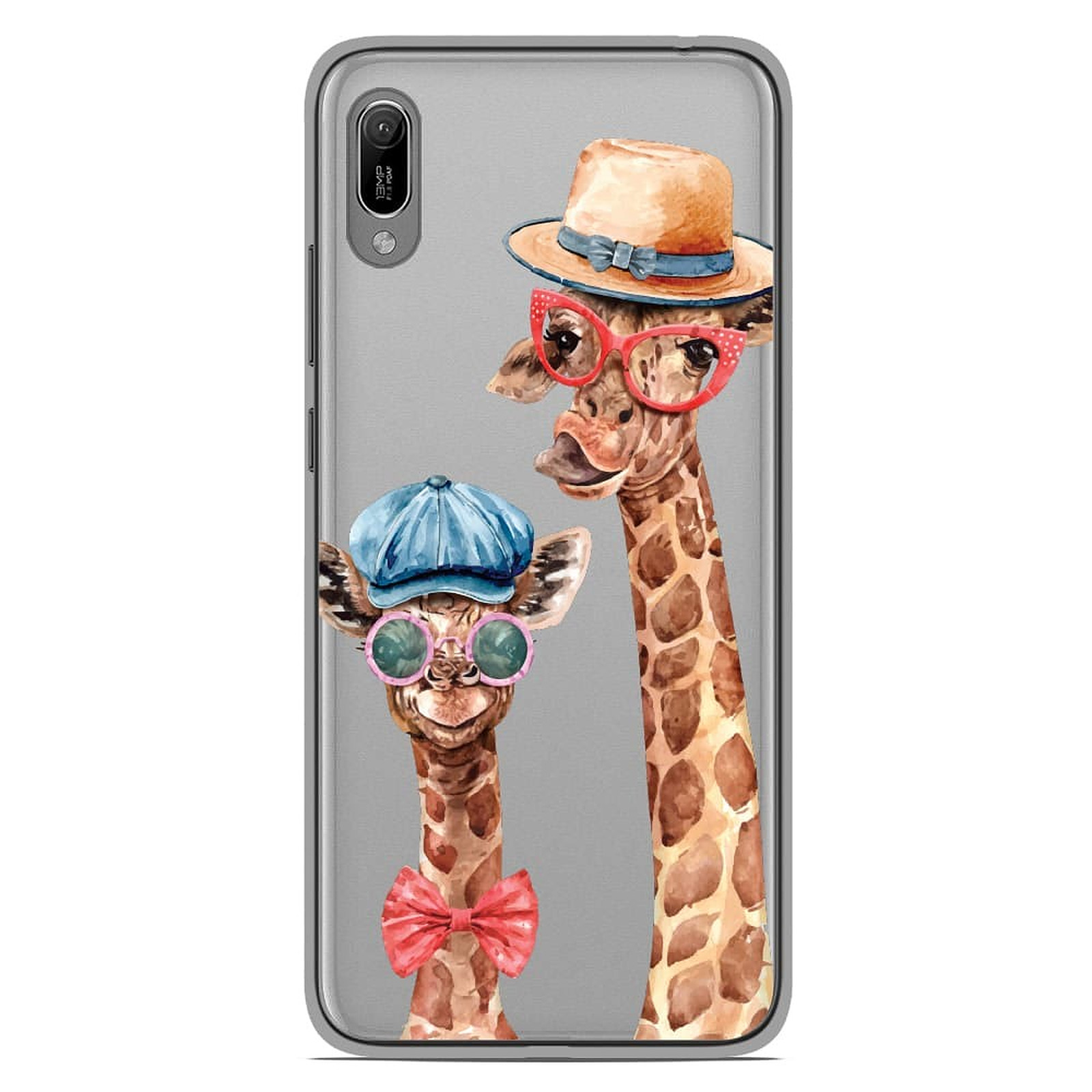 1001 Coques Coque silicone gel Huawei Y6 2019 motif Funny Girafe - Coque telephone 1001Coques