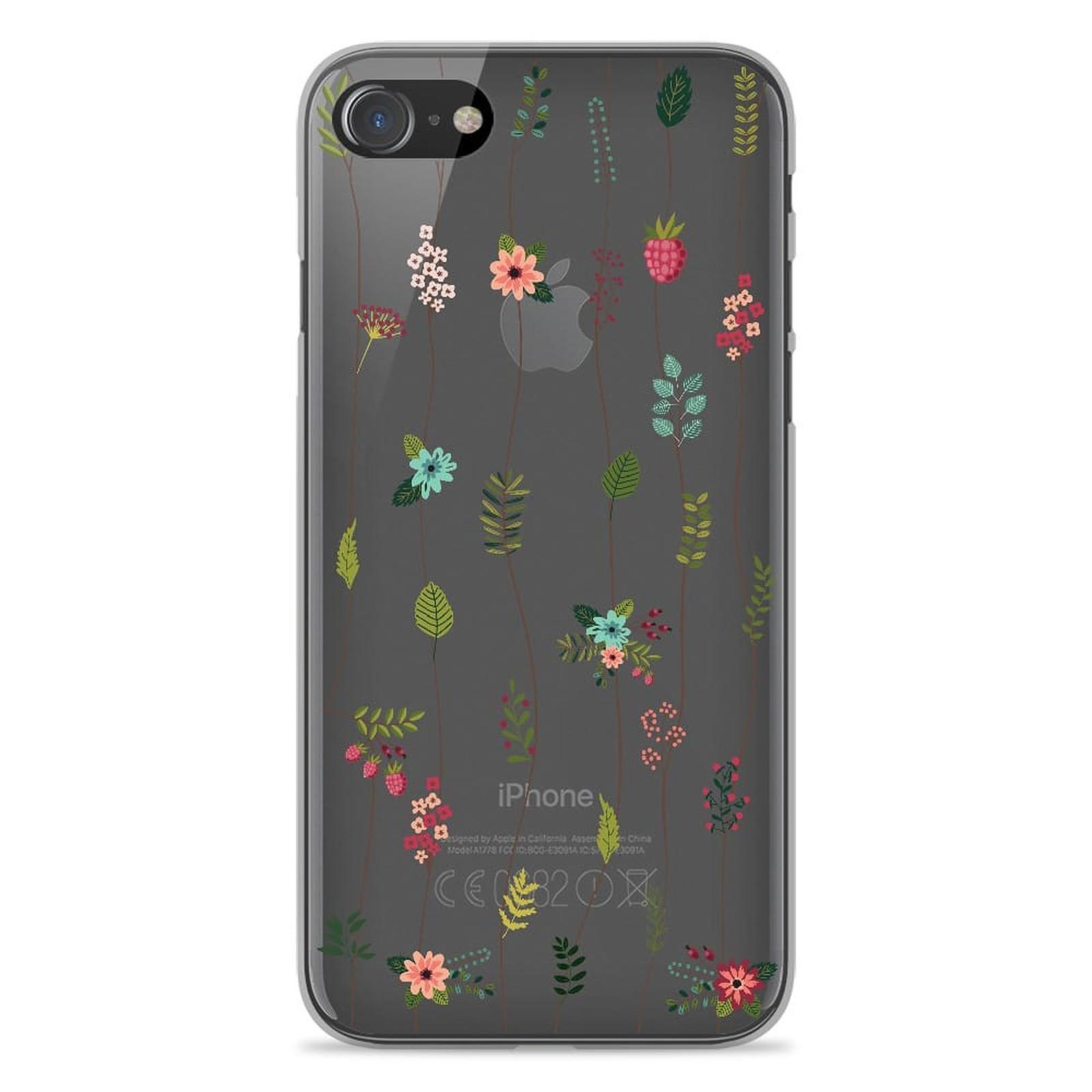 1001 Coques Coque silicone gel Apple iPhone SE 2020 motif Montee de fleurs - Coque telephone 1001Coques