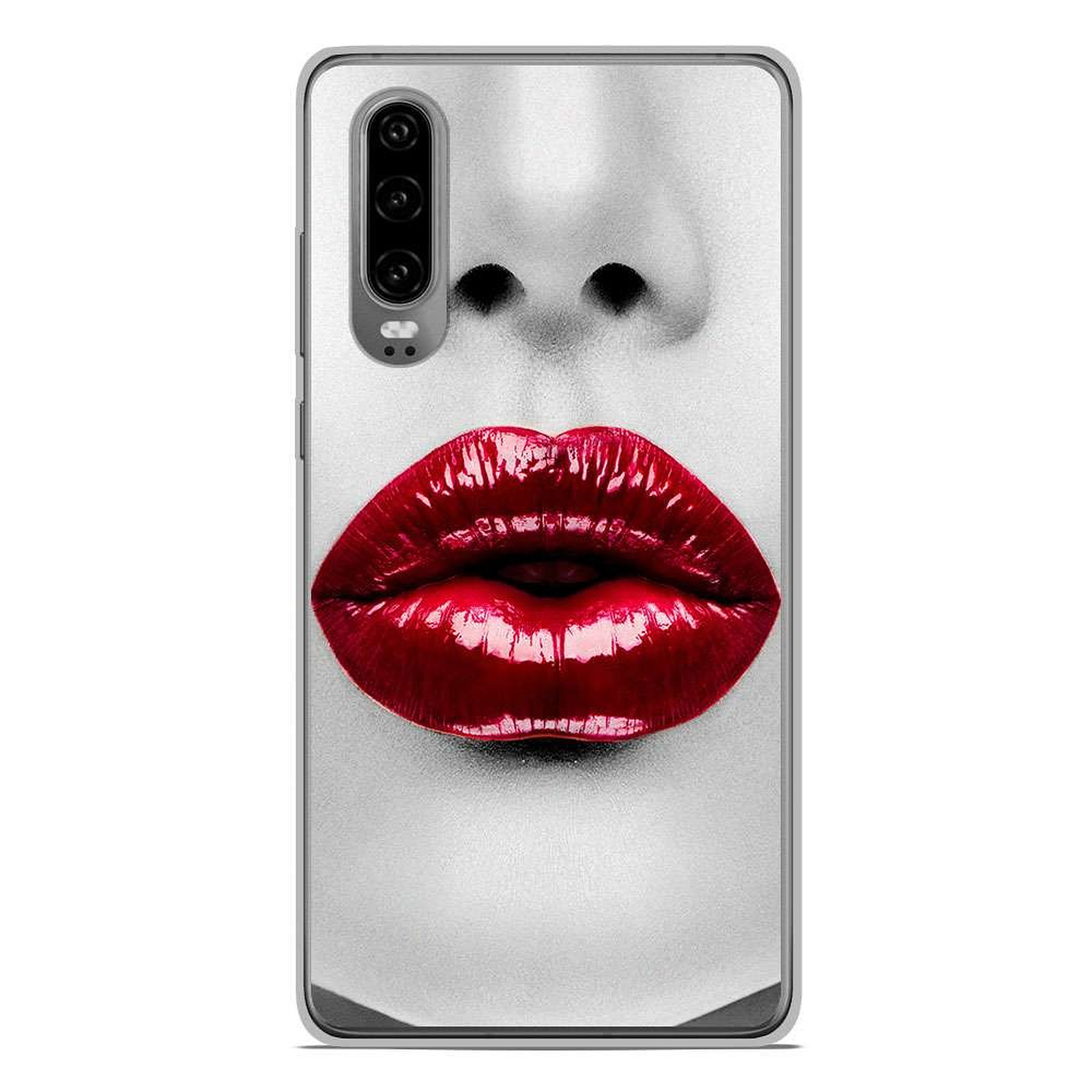 1001 Coques Coque silicone gel Huawei P30 motif Lèvres Rouges - Coque telephone 1001Coques