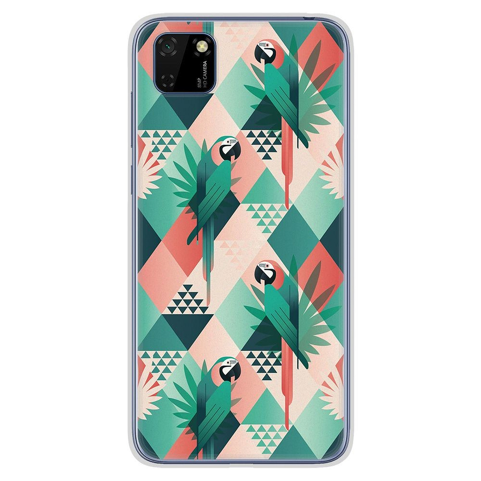 1001 Coques Coque silicone gel Huawei Y5P motif Perroquet ge´ome´trique - Coque telephone 1001Coques