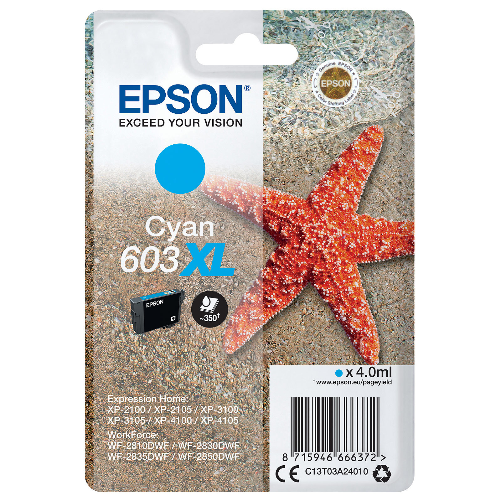 Epson Etoile de mer 603XL Cyan - Cartouche imprimante Epson