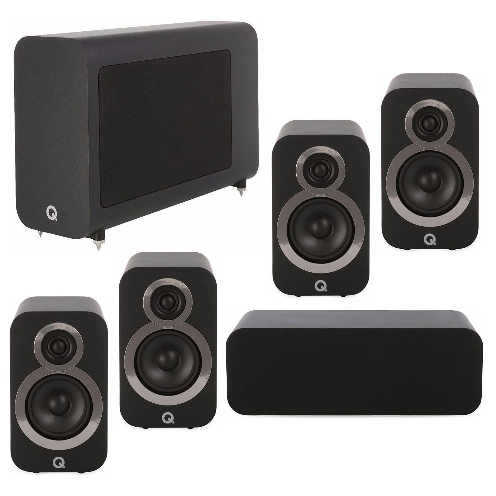 Q Acoustics Pack 5.1 3010i Noir - Enceintes Hifi Q Acoustics