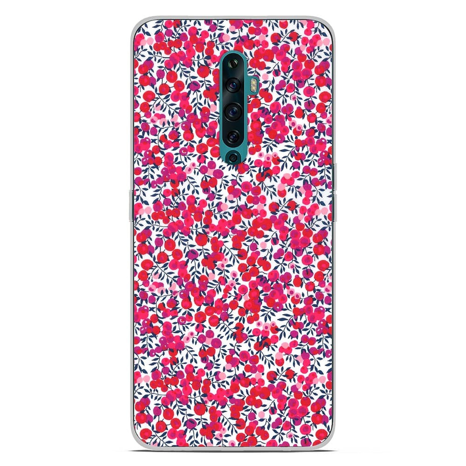 1001 Coques Coque silicone gel Oppo Reno 2Z motif Liberty Wiltshire Rouge - Coque telephone 1001Coques