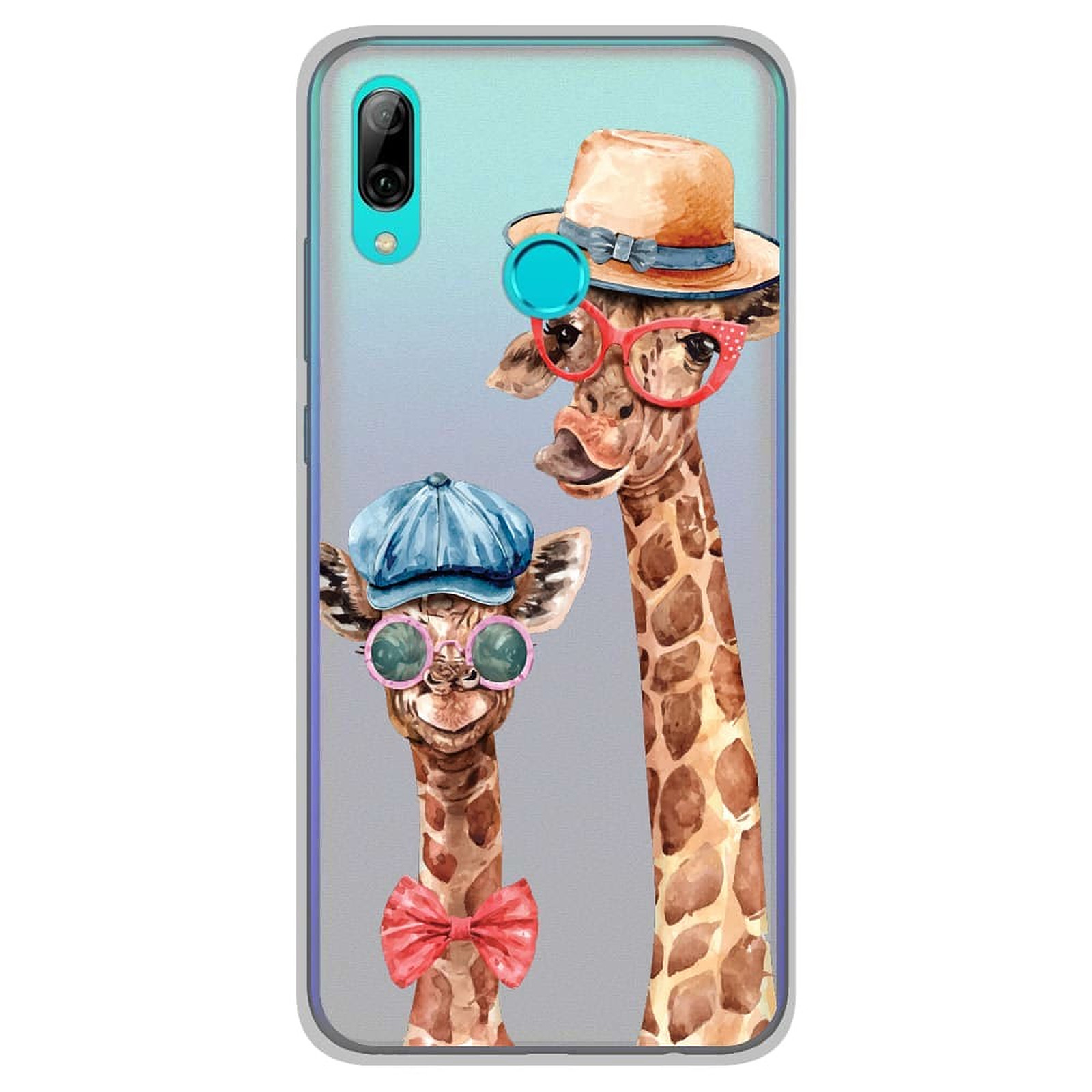 1001 Coques Coque silicone gel Huawei P Smart 2019 motif Funny Girafe - Coque telephone 1001Coques