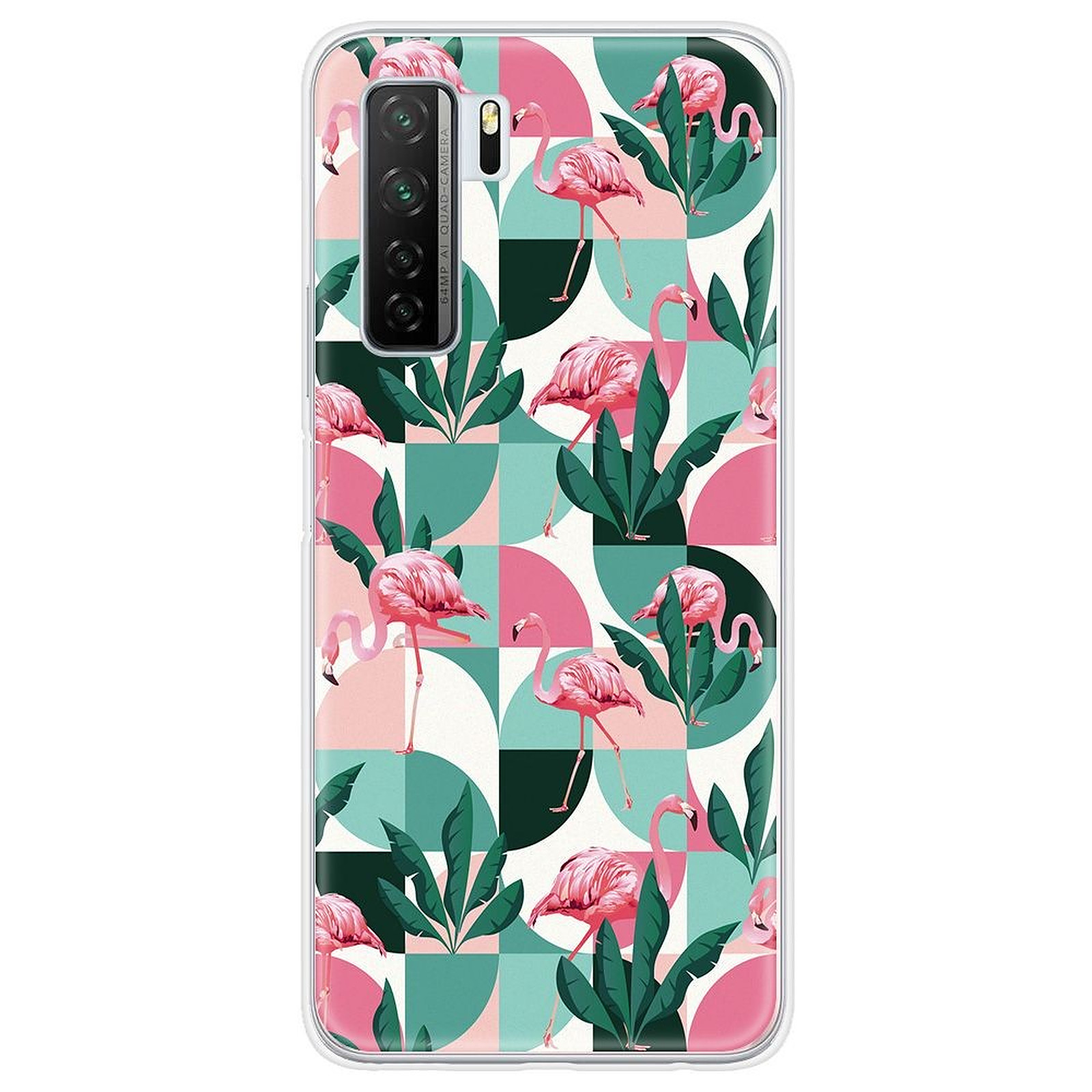 1001 Coques Coque silicone gel Huawei P40 Lite 5G motif Flamants Roses ge´ome´trique - Coque telephone 1001Coques