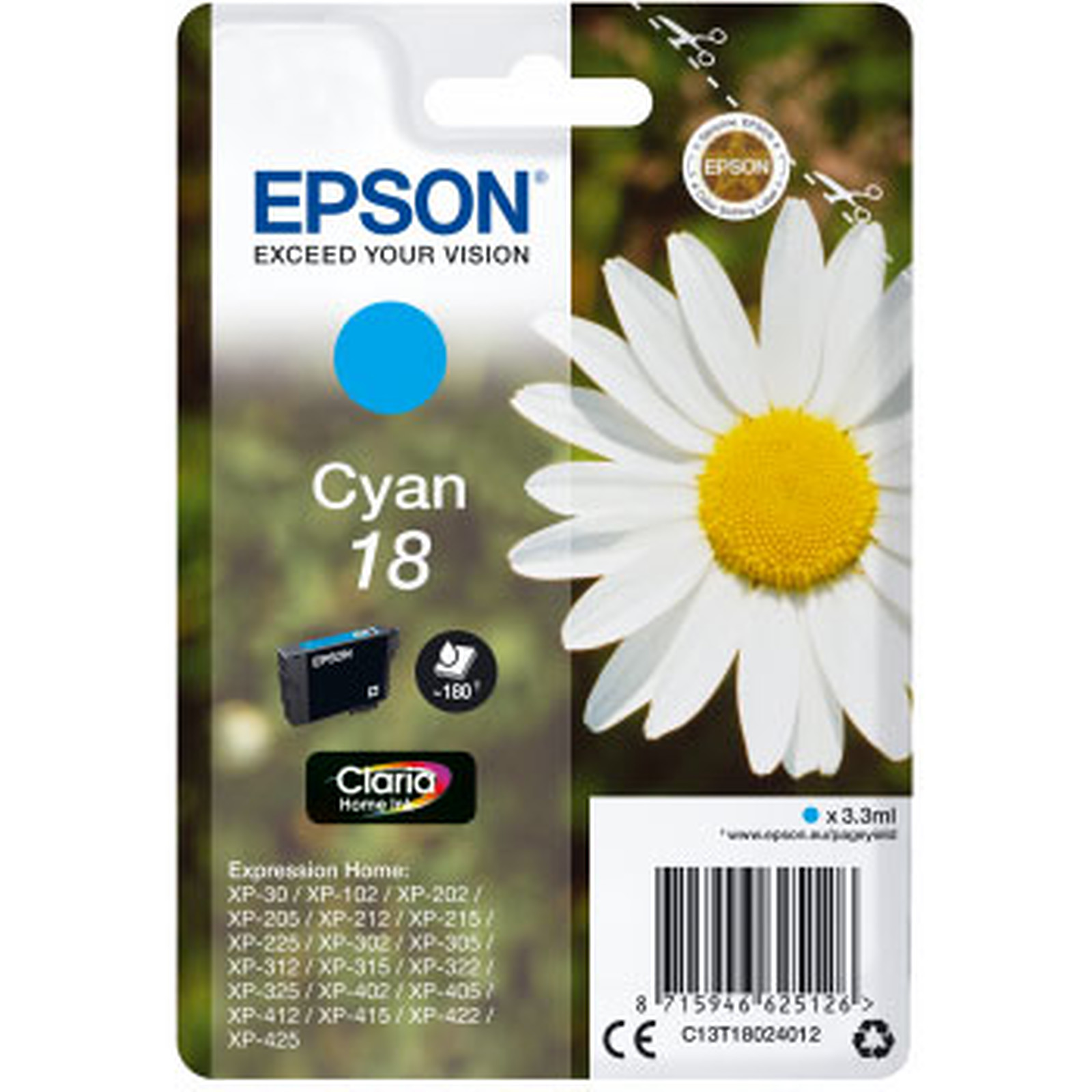 Epson Paquerette 18 Cyan - Cartouche imprimante Epson