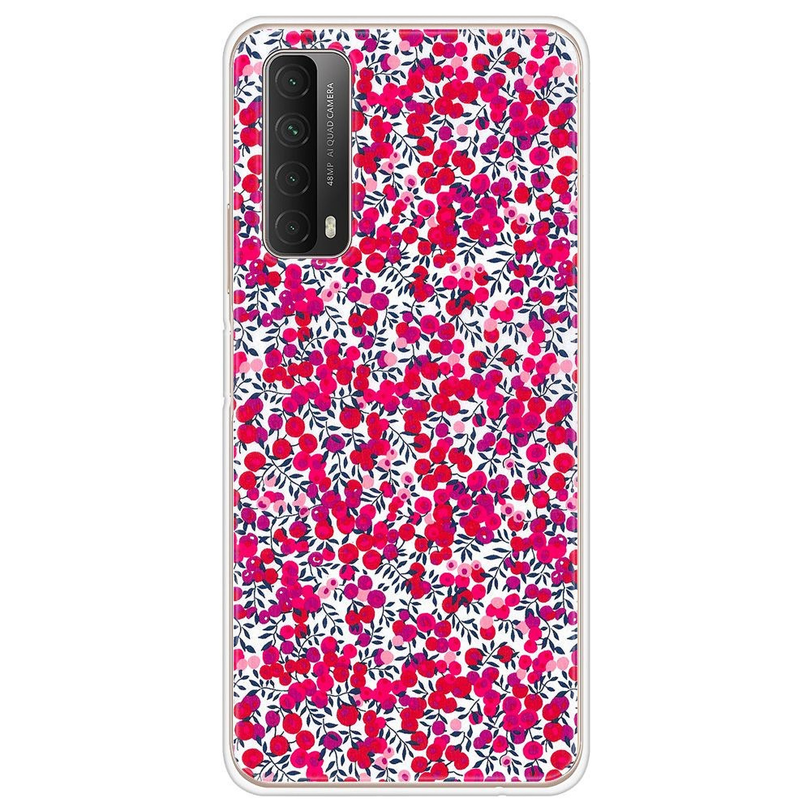 1001 Coques Coque silicone gel Huawei P Smart 2021 motif Liberty Wiltshire Rouge - Coque telephone 1001Coques