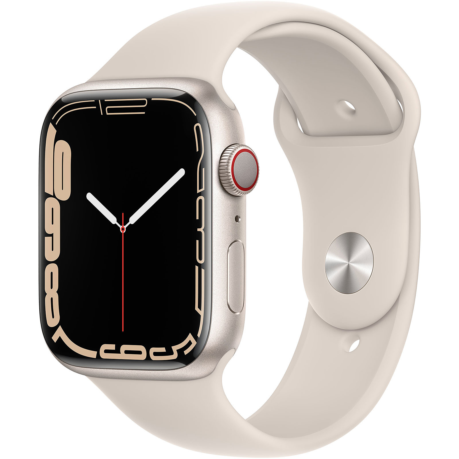 Apple Watch Series 7 GPS + Cellular Aluminium Stellar Light Sport Band 45 mm - Montre connectee Apple