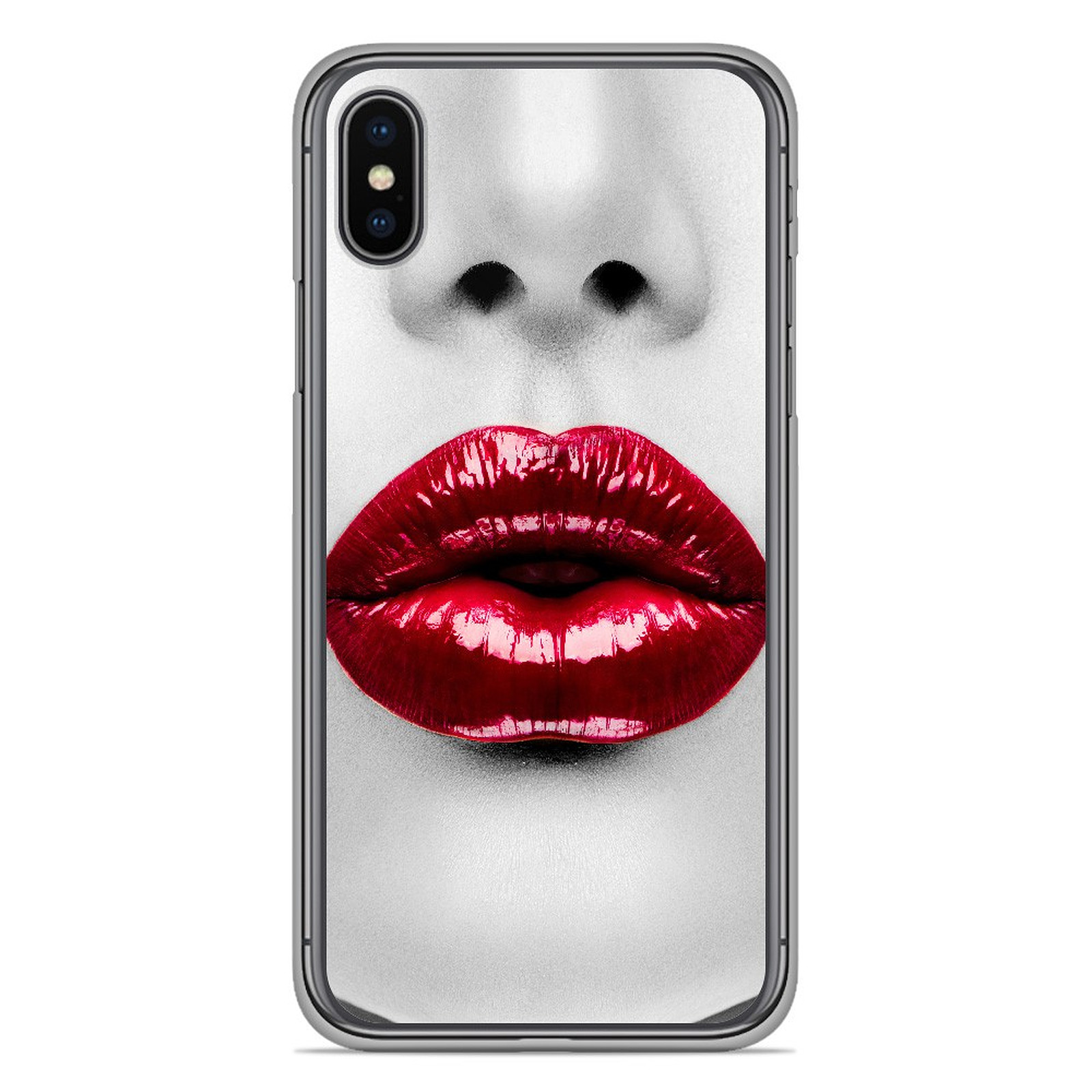 1001 Coques Coque silicone gel Apple iPhone X motif Lèvres Rouges - Coque telephone 1001Coques