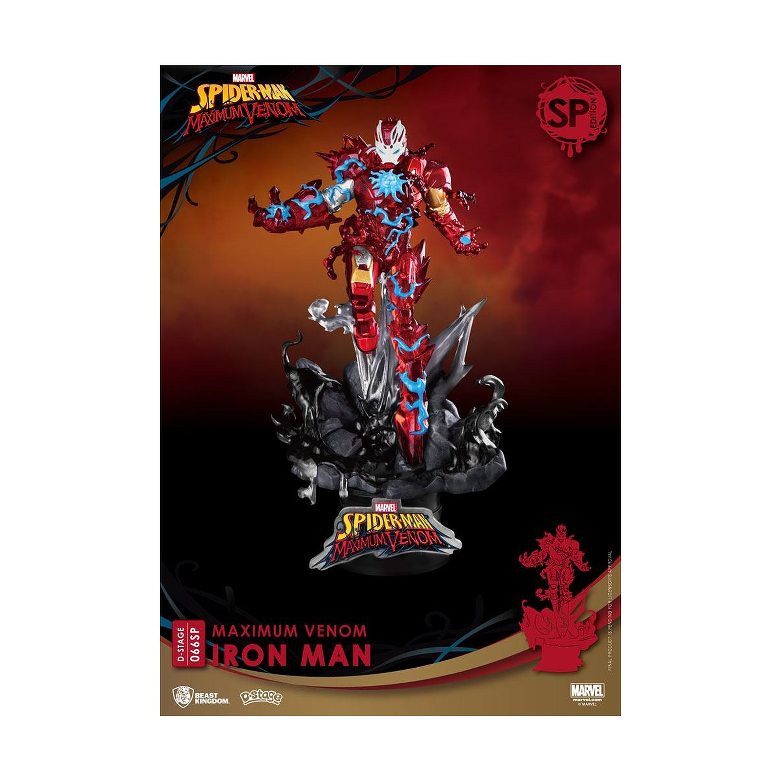 Marvel Comics - Diorama D-Stage Maximum Venom Iron Man Special Edition 16 cm - Figurines Beast Kingdom Toys