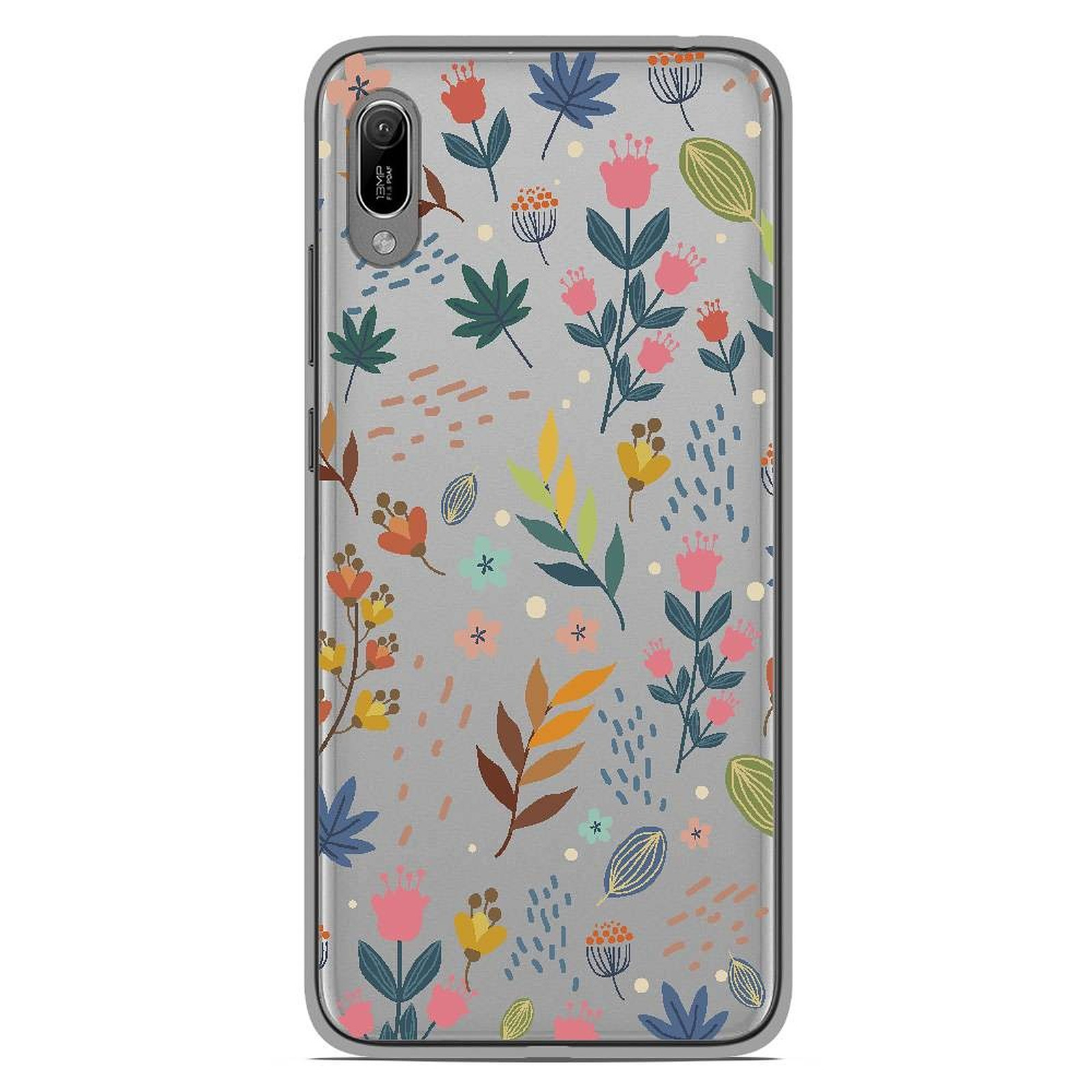 1001 Coques Coque silicone gel Huawei Y6 2019 motif Fleurs colorees - Coque telephone 1001Coques