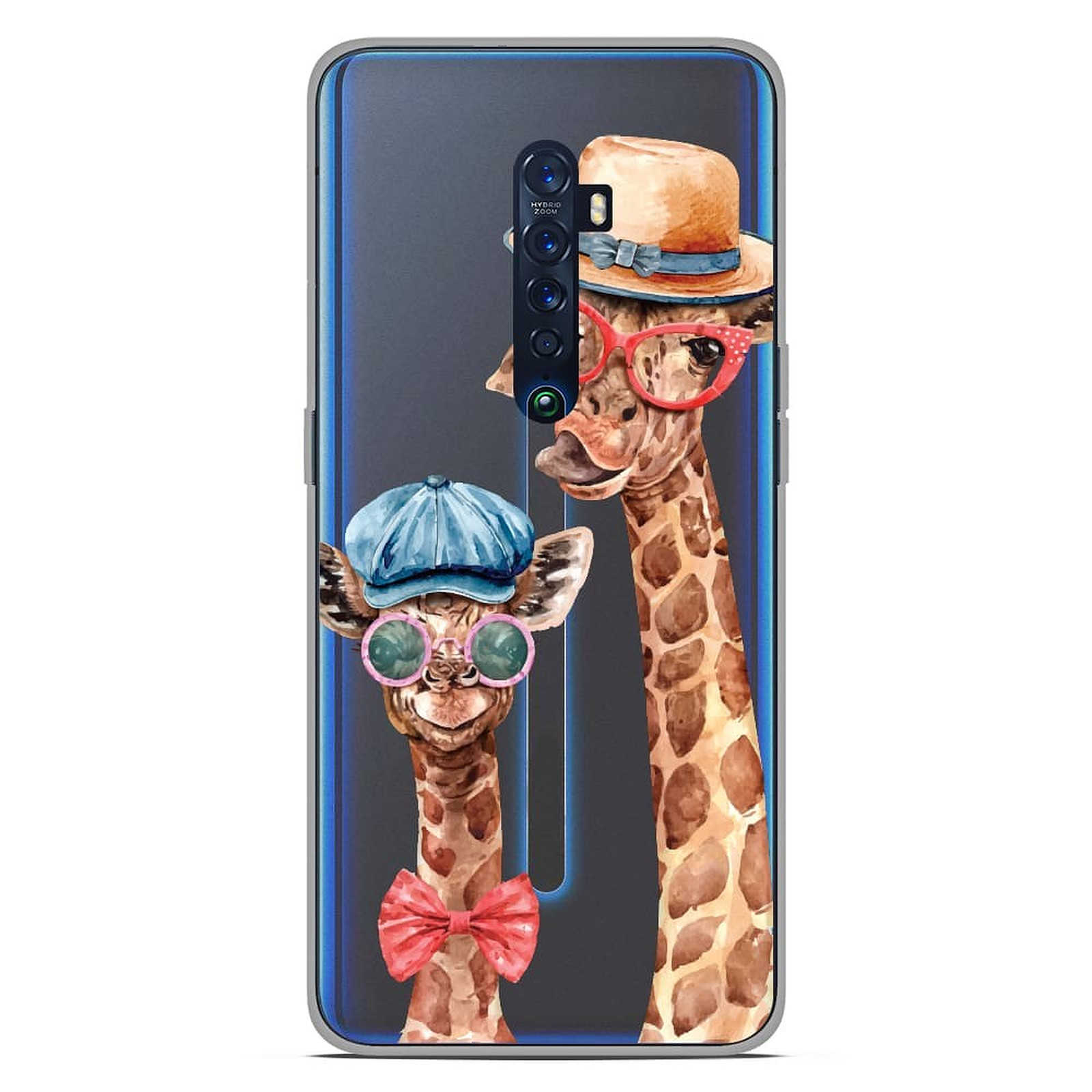1001 Coques Coque silicone gel Oppo Reno 2 motif Funny Girafe - Coque telephone 1001Coques