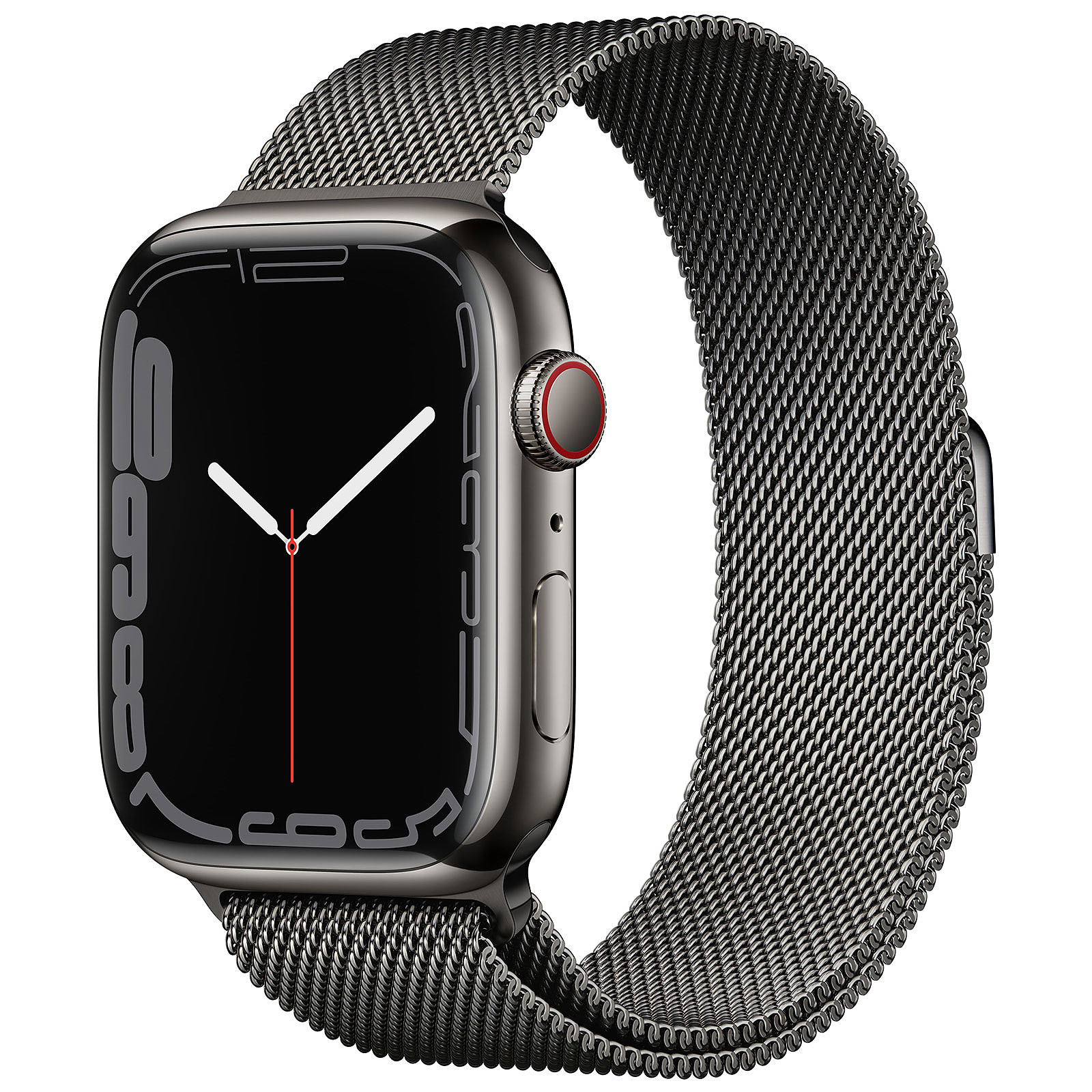 Apple Watch Series 7 GPS + Cellular Stainless Graphite Bracelet Milanese 45 mm - Montre connectee Apple