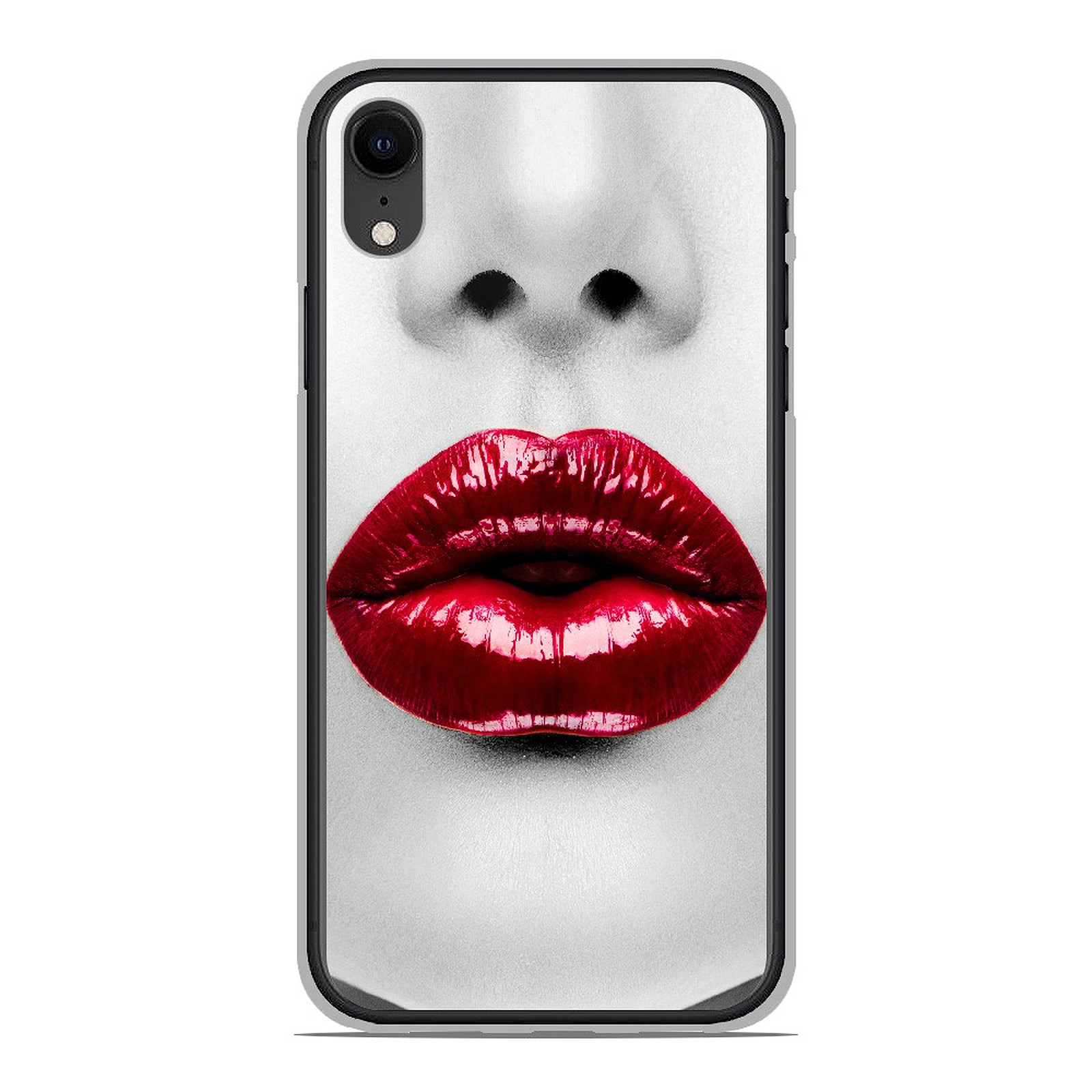 1001 Coques Coque silicone gel Apple iPhone XR motif Lèvres Rouges - Coque telephone 1001Coques