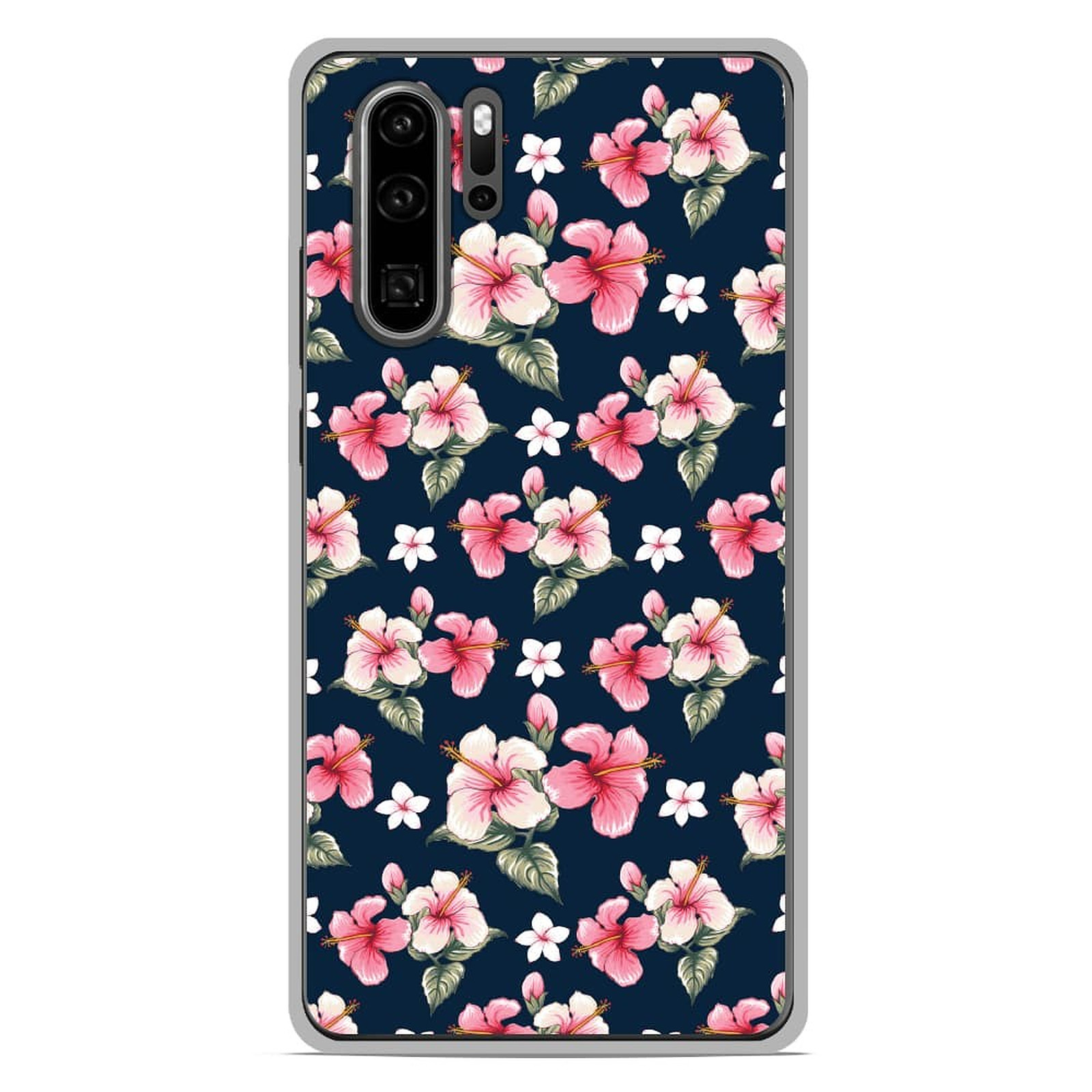 1001 Coques Coque silicone gel Huawei P30 Pro motif Hibiscus Vintage - Coque telephone 1001Coques