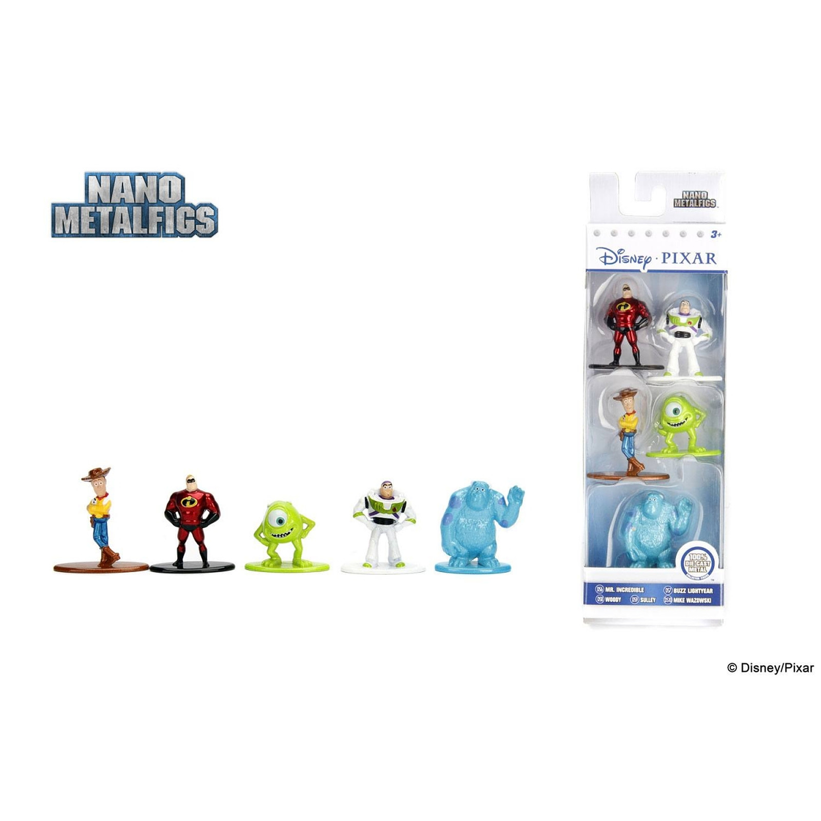 Disney Pixar - Pack 5 figurines Diecast Nano Metalfigs 4 cm - Figurines Jada Toys