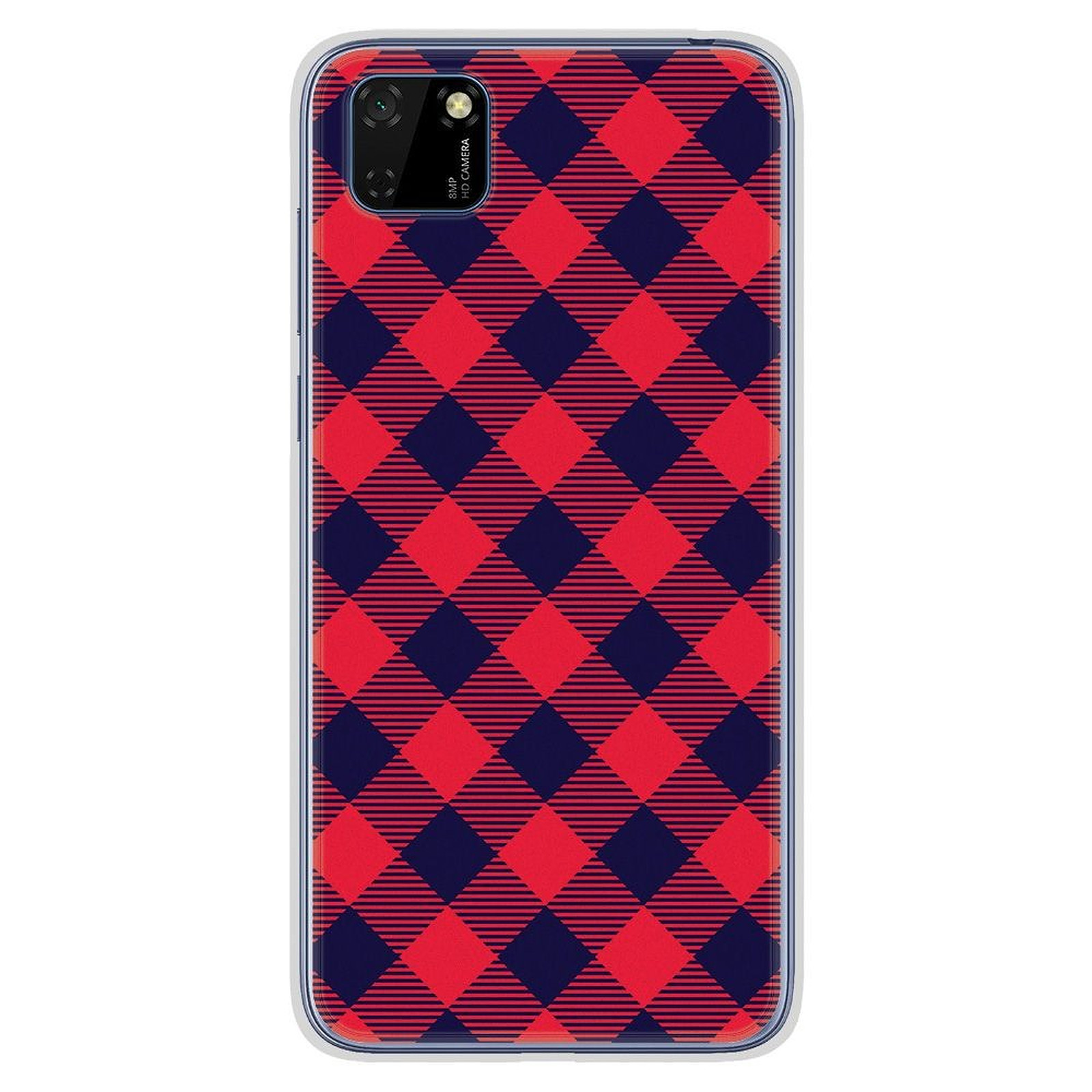 1001 Coques Coque silicone gel Huawei Y5P motif Tartan Rouge - Coque telephone 1001Coques