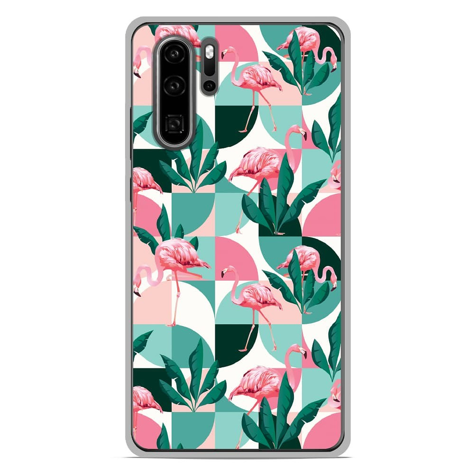 1001 Coques Coque silicone gel Huawei P30 Pro motif Flamants Roses ge´ome´trique - Coque telephone 1001Coques