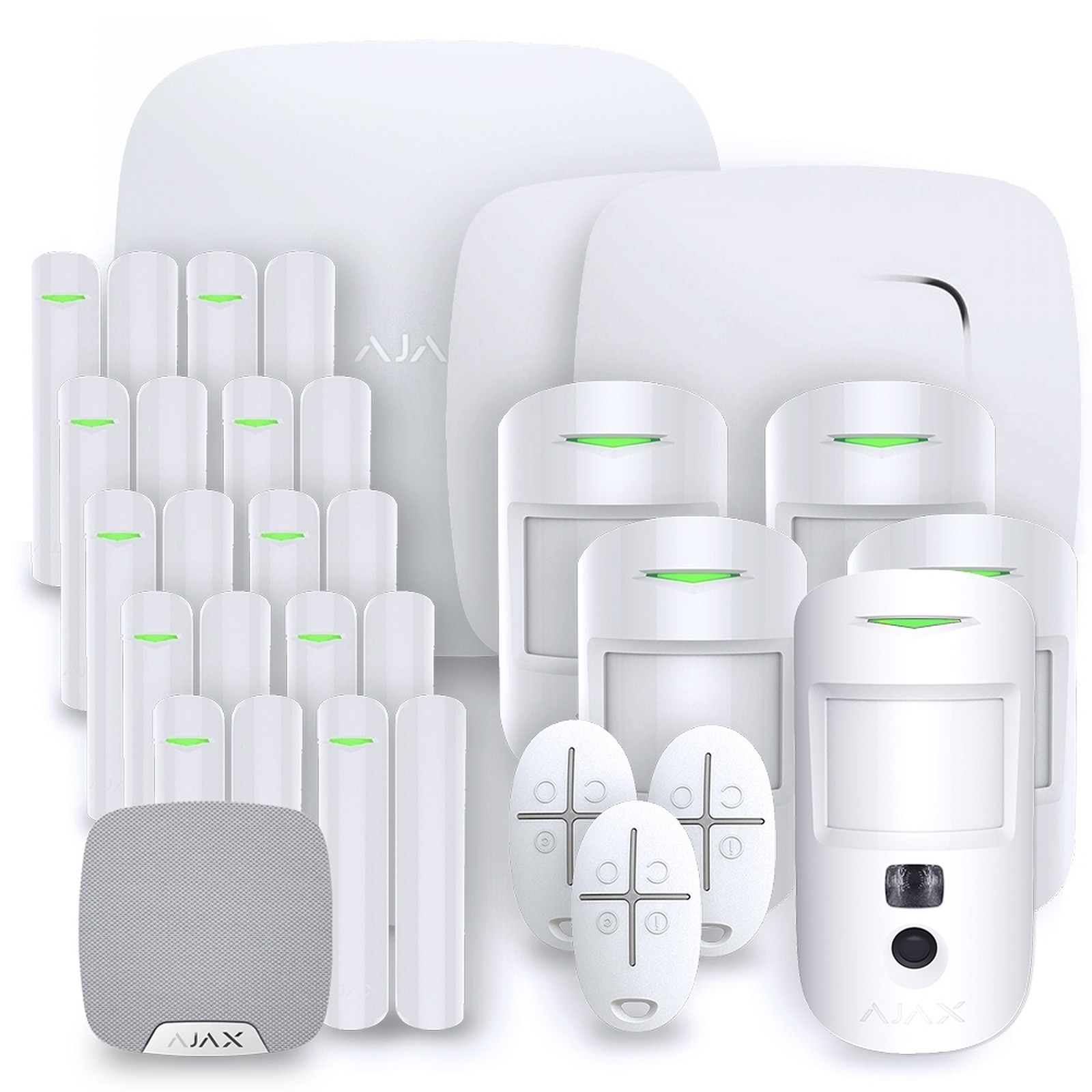 Pack Ajax - Alarme maison Hub 2 Plus Blanc - Kit 8 Ajax System - Kit alarme Ajax Systems