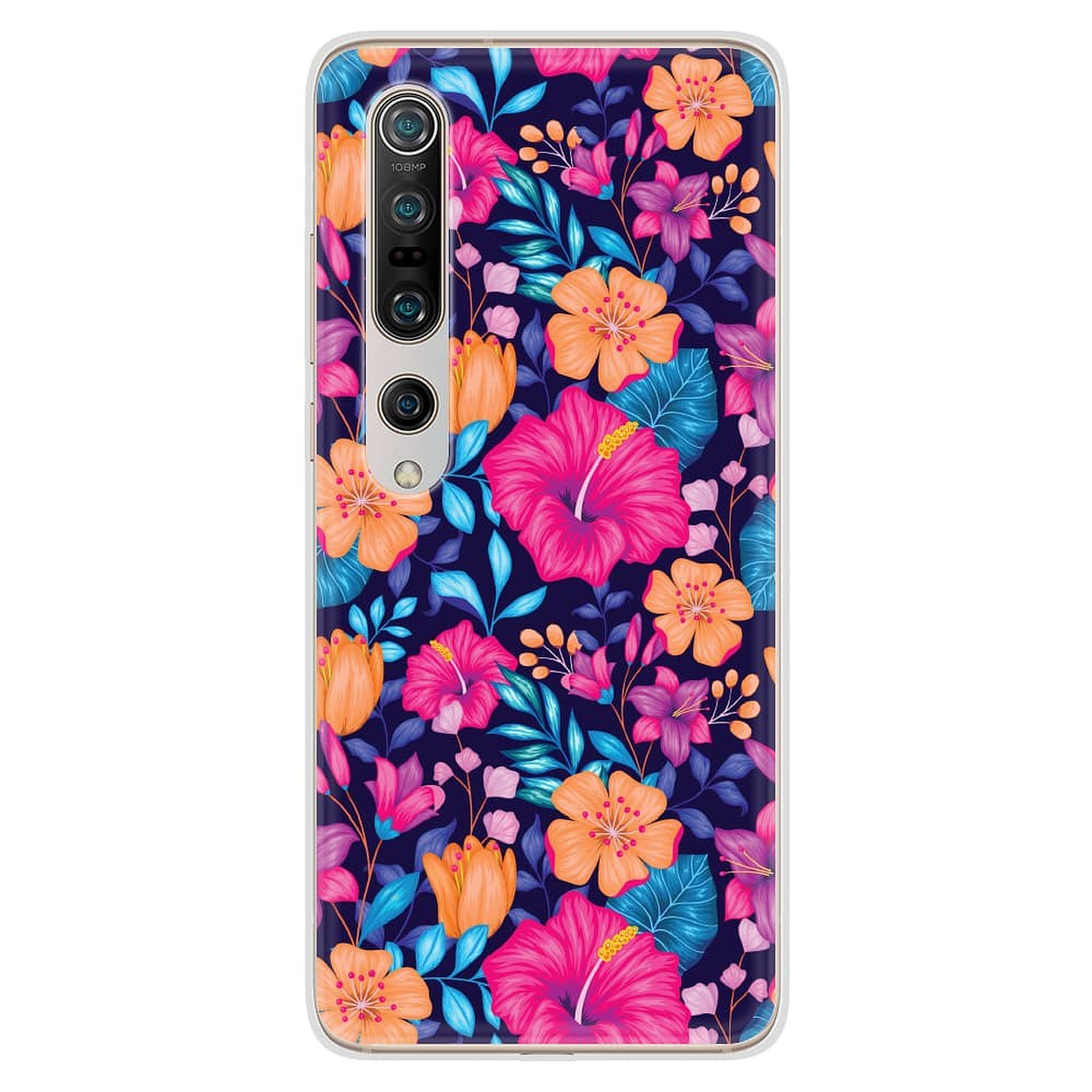 1001 Coques Coque silicone gel Xiaomi Mi 10 / Mi 10 pro motif Fleurs Exotiques - Coque telephone 1001Coques