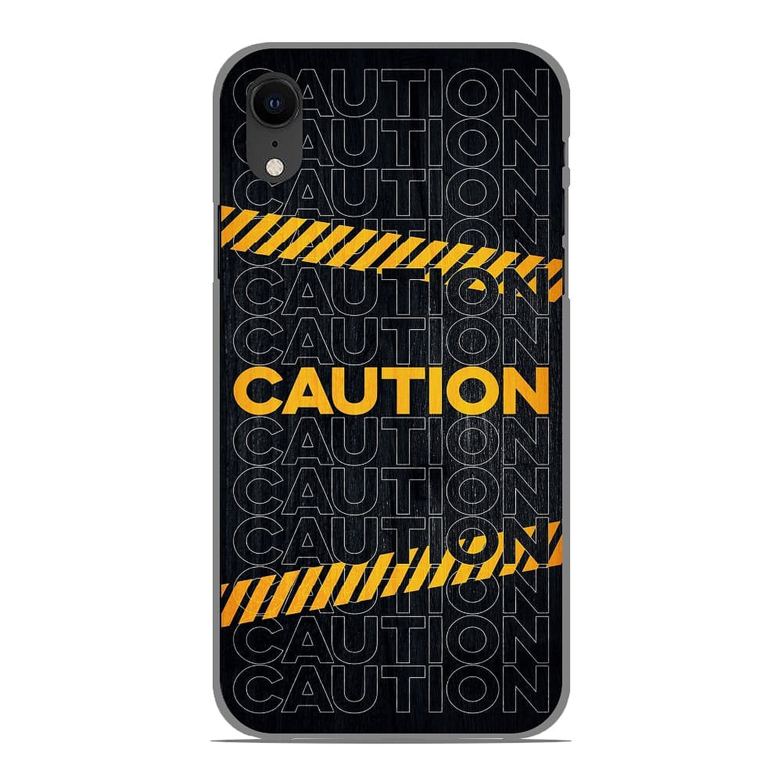 1001 Coques Coque silicone gel Apple iPhone XR motif Caution - Coque telephone 1001Coques