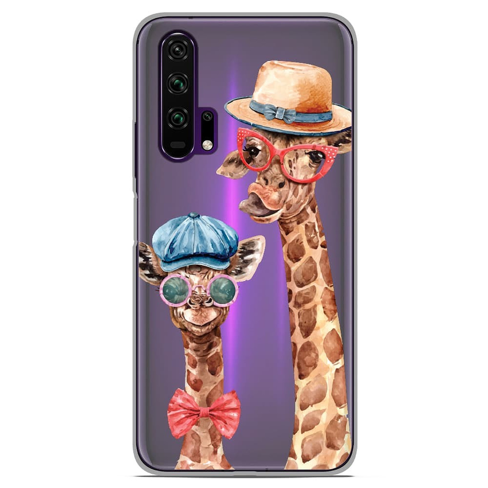 1001 Coques Coque silicone gel Huawei Honor 20 Pro motif Funny Girafe - Coque telephone 1001Coques