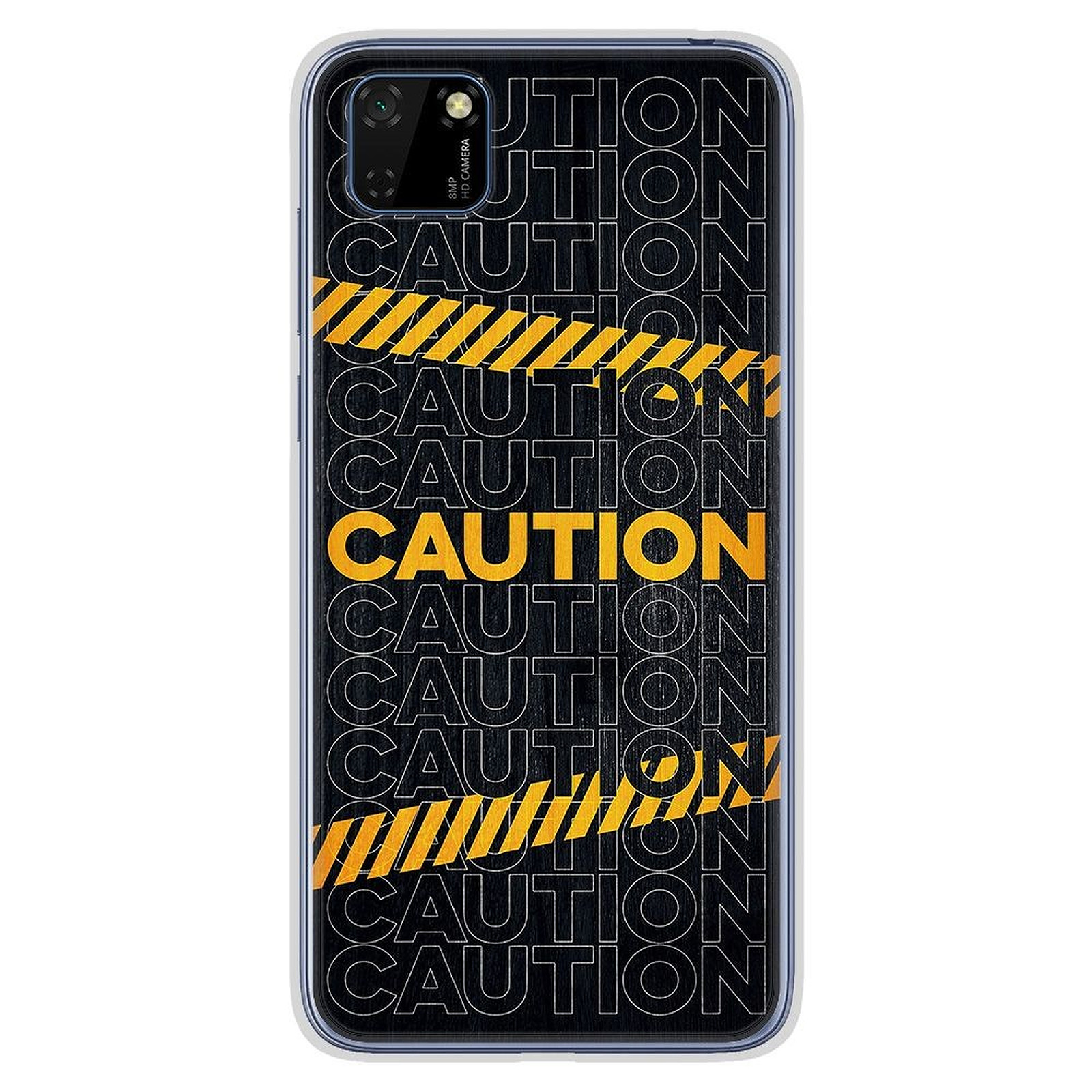 1001 Coques Coque silicone gel Huawei Y5P motif Caution - Coque telephone 1001Coques