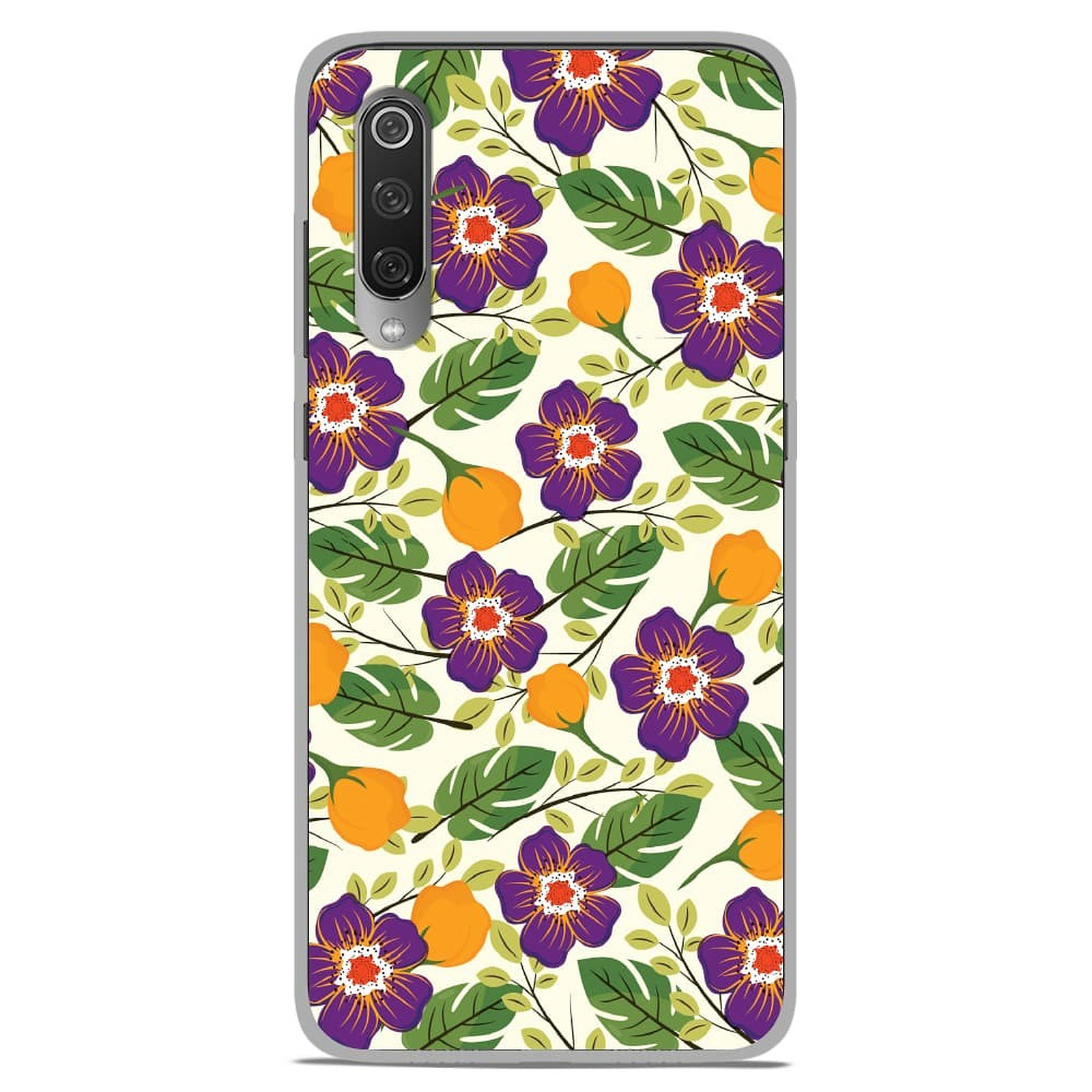 1001 Coques Coque silicone gel Xiaomi Mi 9 / Mi 9 Pro motif Fleurs Violettes - Coque telephone 1001Coques