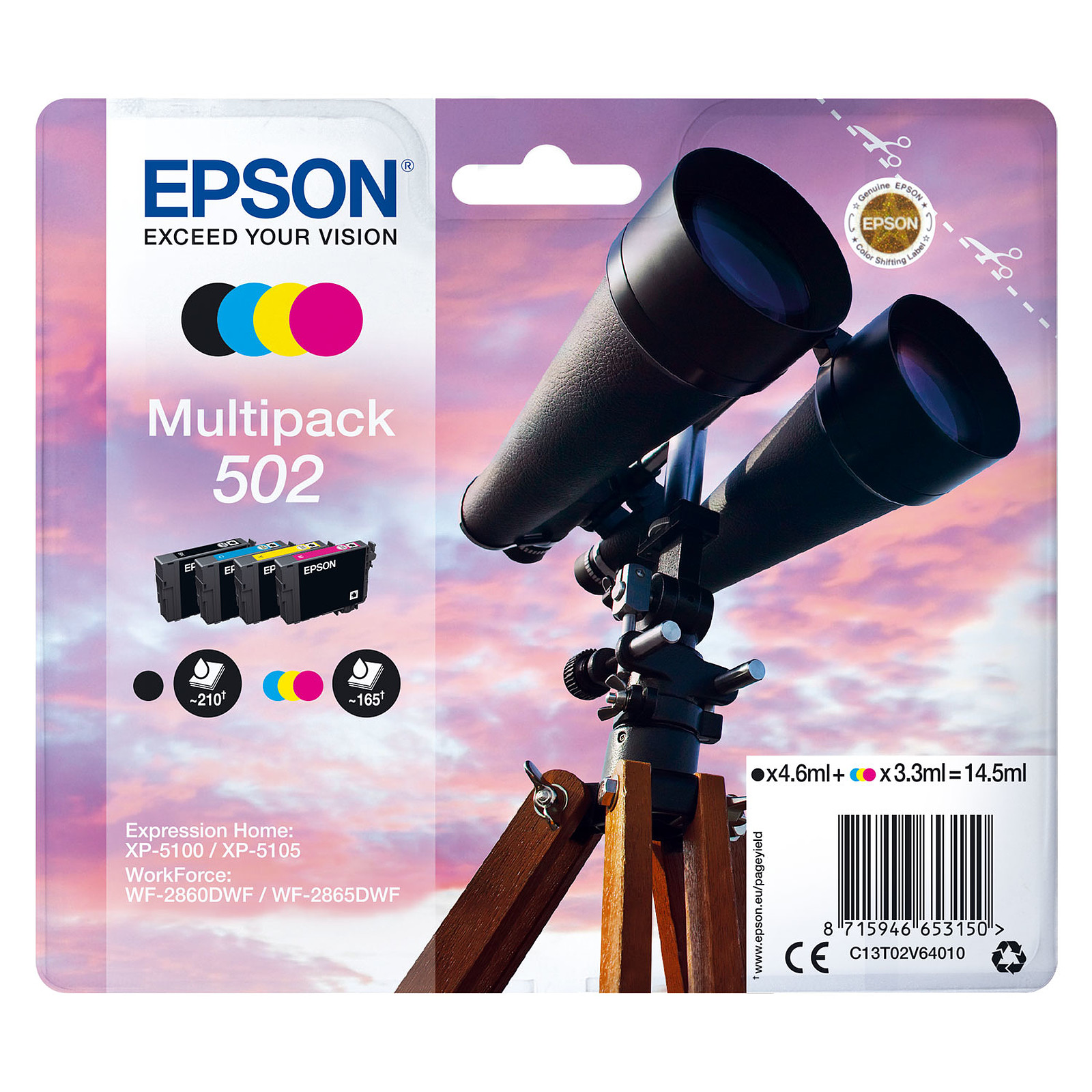 Epson Jumelles 502 4 couleurs - Cartouche imprimante Epson