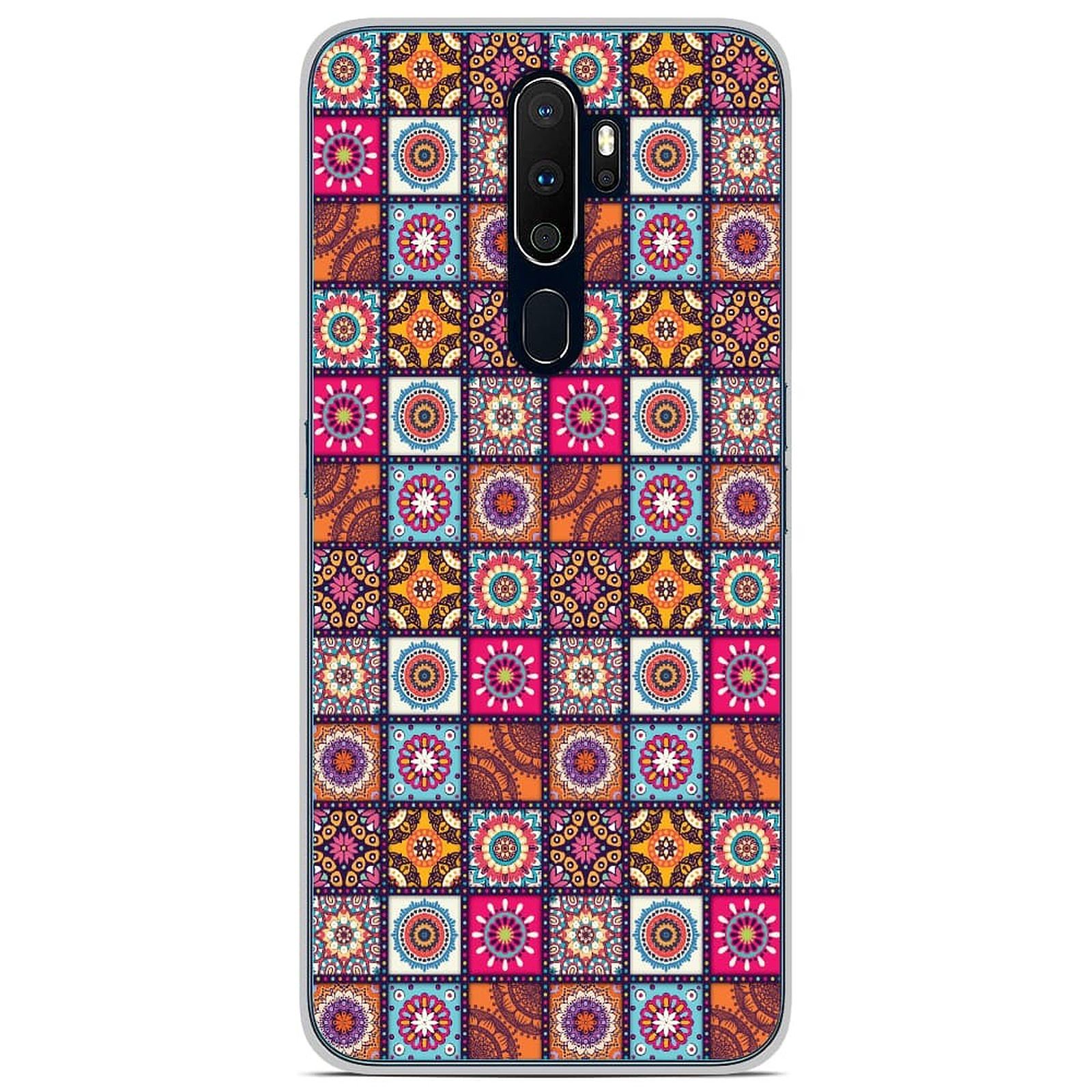 1001 Coques Coque silicone gel Oppo A9 2020 motif Patchwork Mandala - Coque telephone 1001Coques