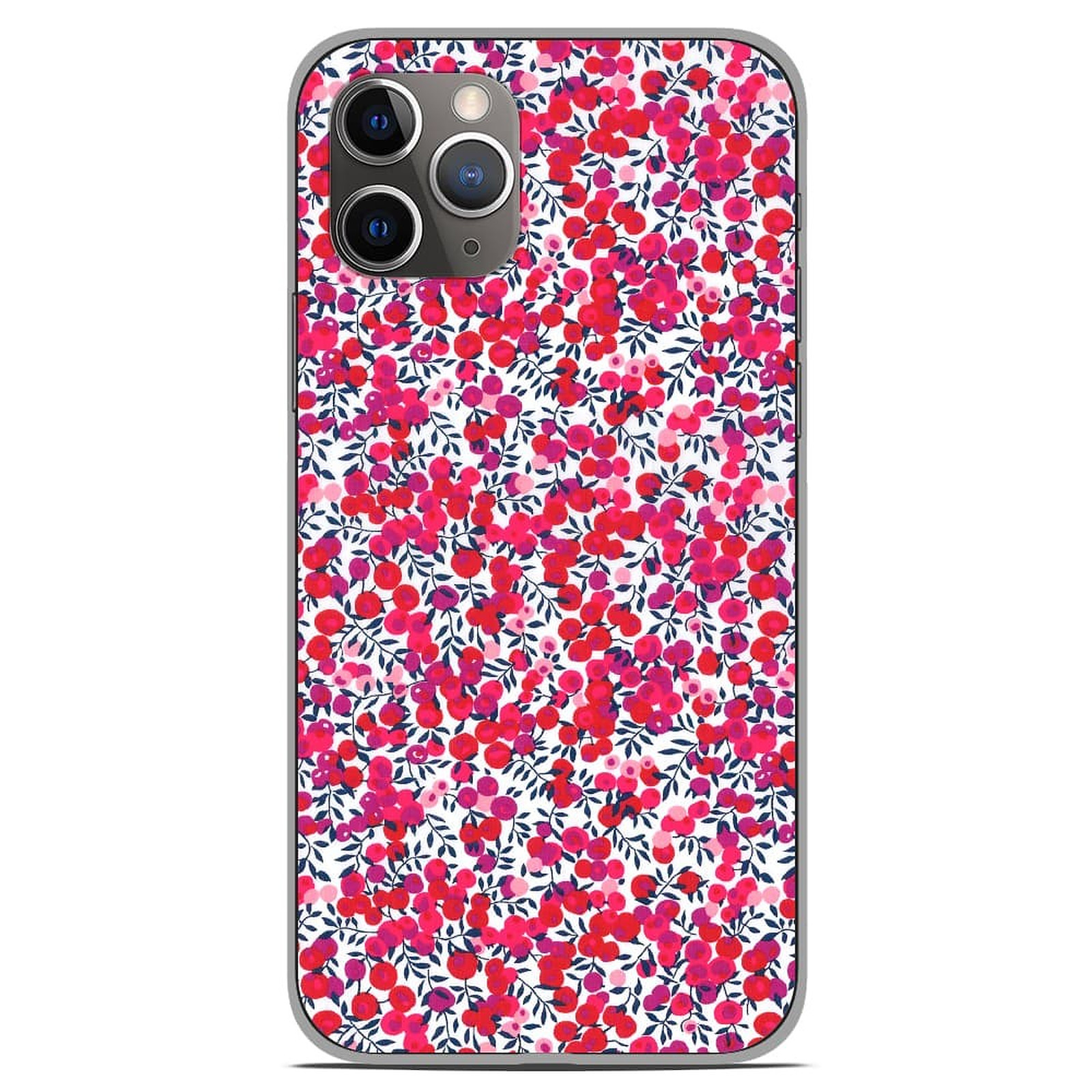 1001 Coques Coque silicone gel Apple iPhone 11 Pro motif Liberty Wiltshire Rouge - Coque telephone 1001Coques
