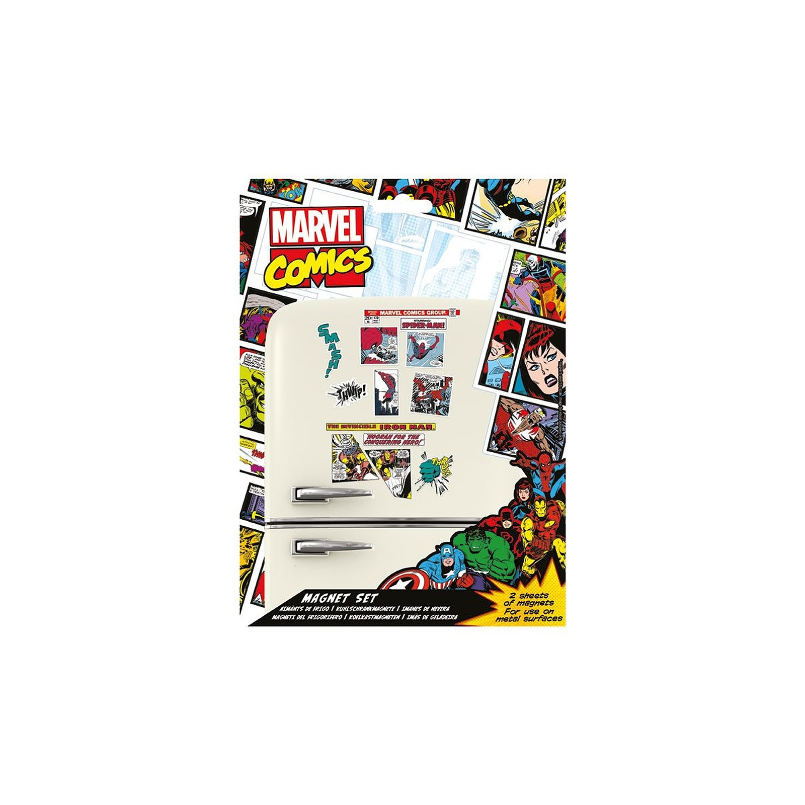 Marvel Comics - Pack 20 aimants Retro Heroes - Decoration Pyramid International