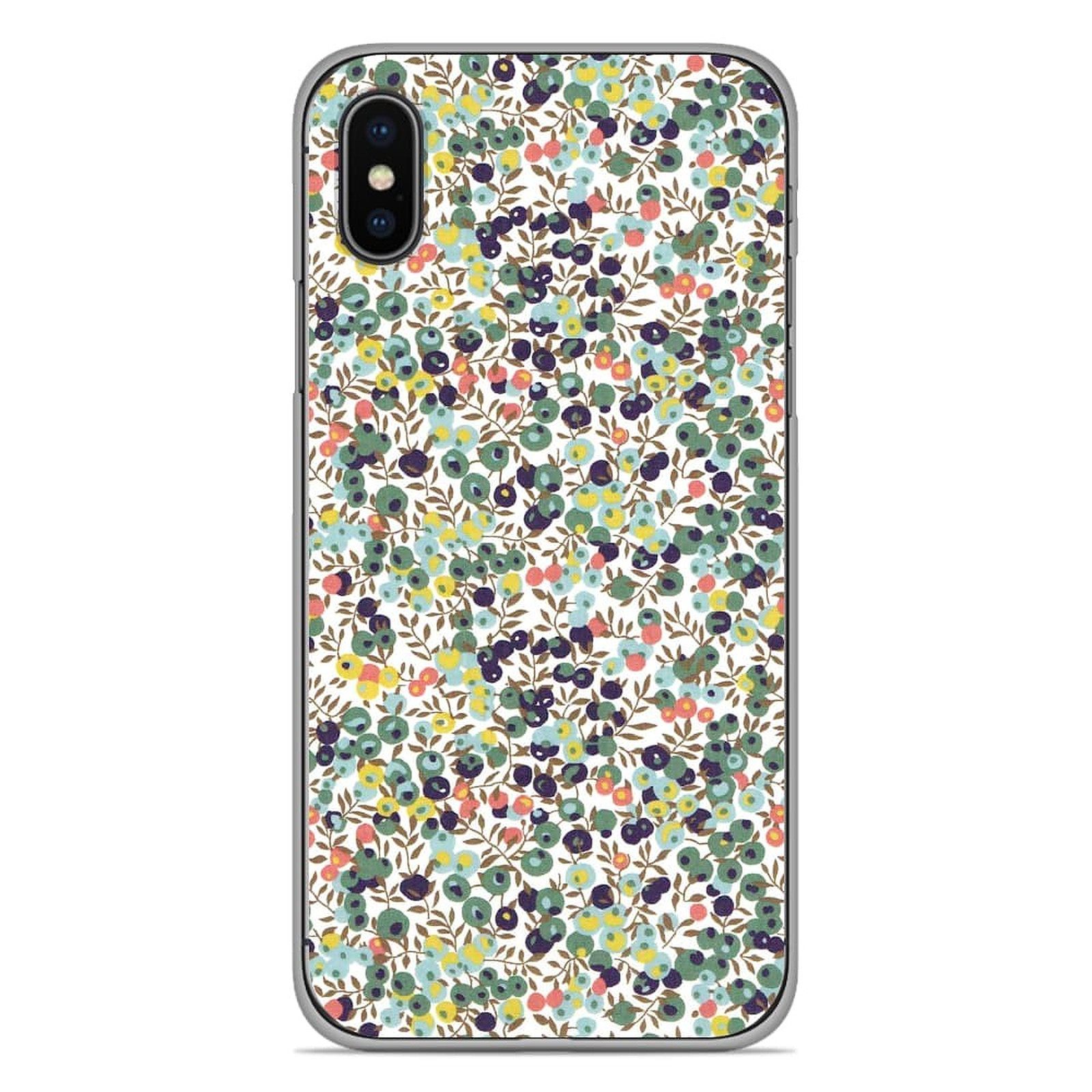 1001 Coques Coque silicone gel Apple iPhone X / XS motif Liberty Wiltshire Vert - Coque telephone 1001Coques