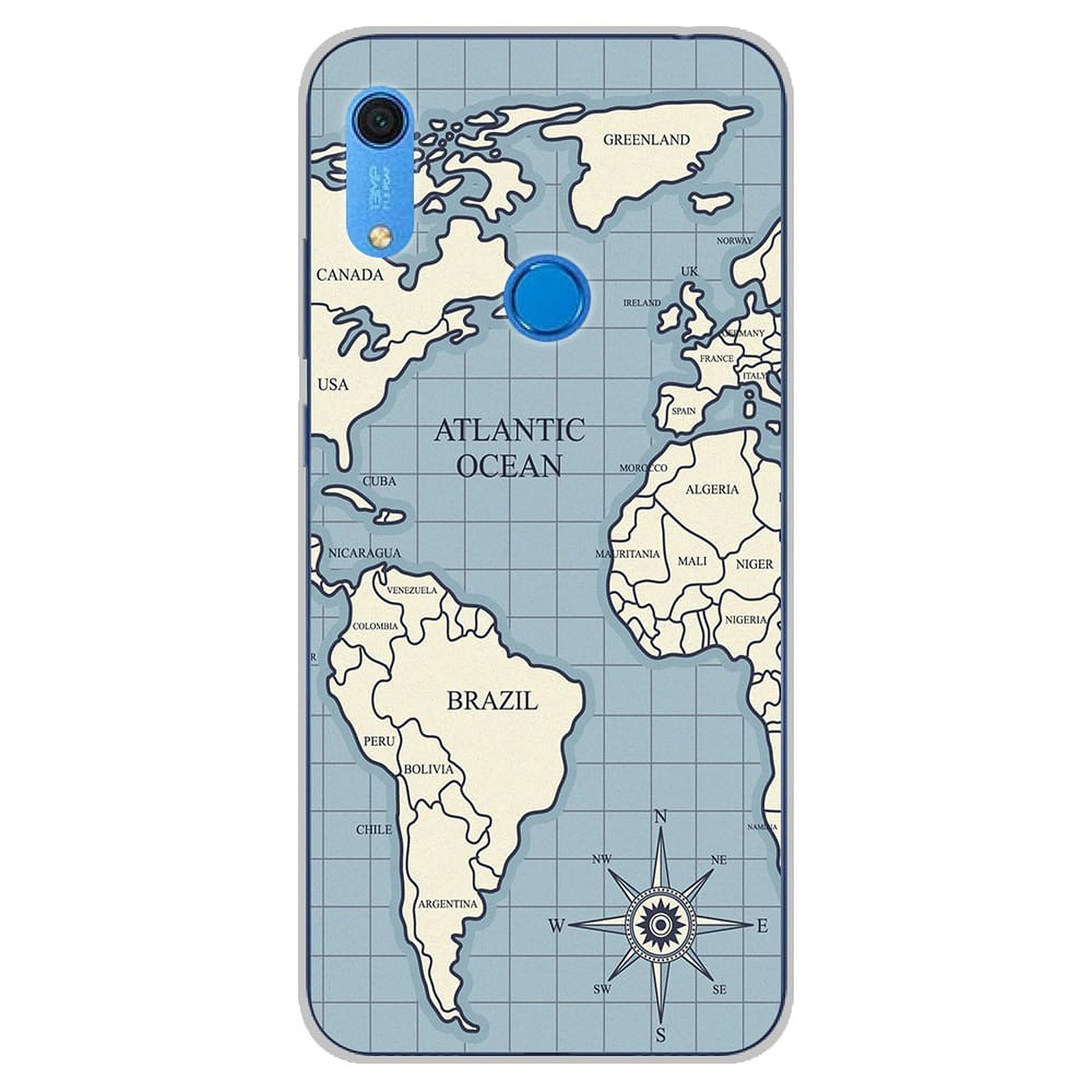 1001 Coques Coque silicone gel Huawei Y6S motif Map vintage - Coque telephone 1001Coques