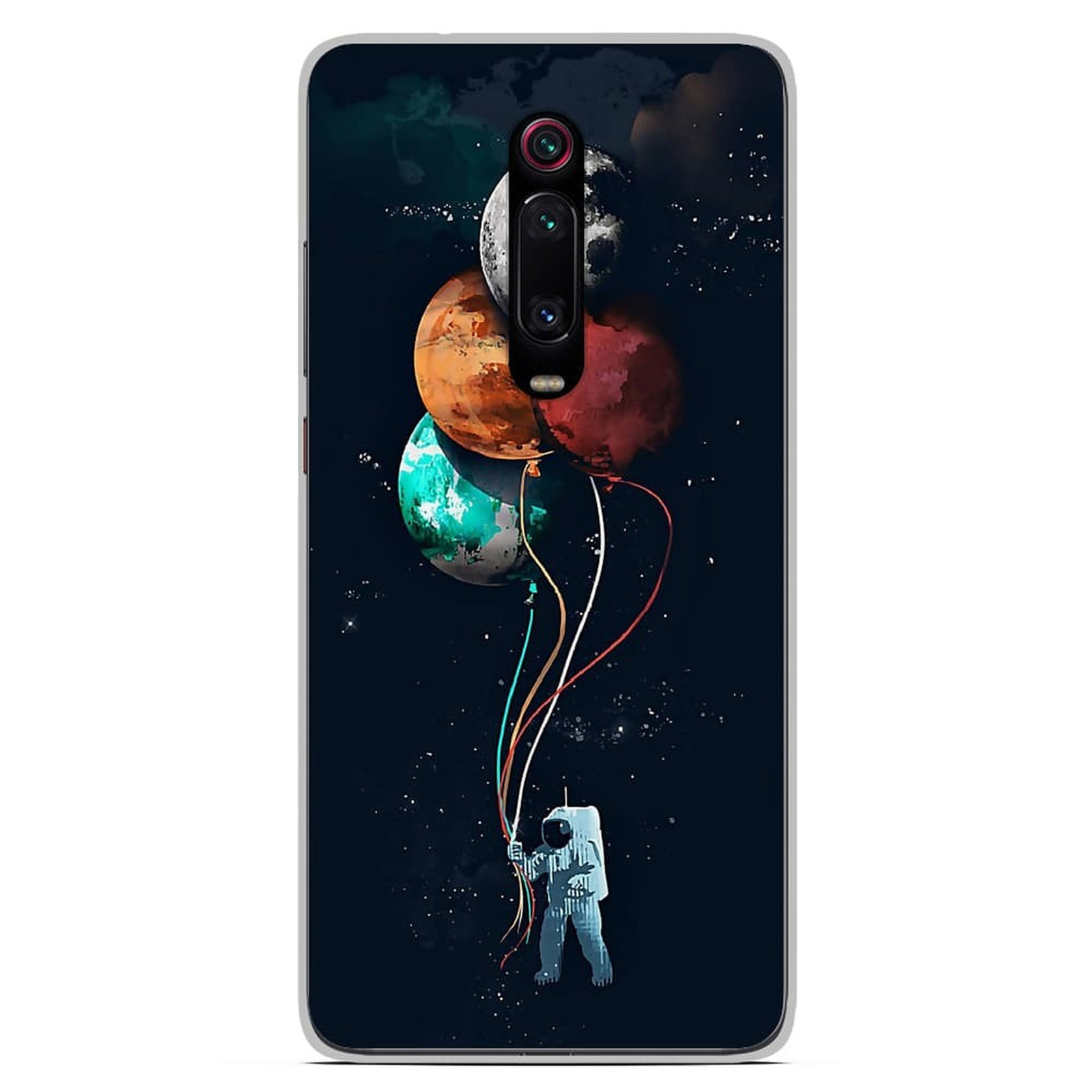 1001 Coques Coque silicone gel Xiaomi Mi 9T motif Cosmonaute aux Ballons - Coque telephone 1001Coques