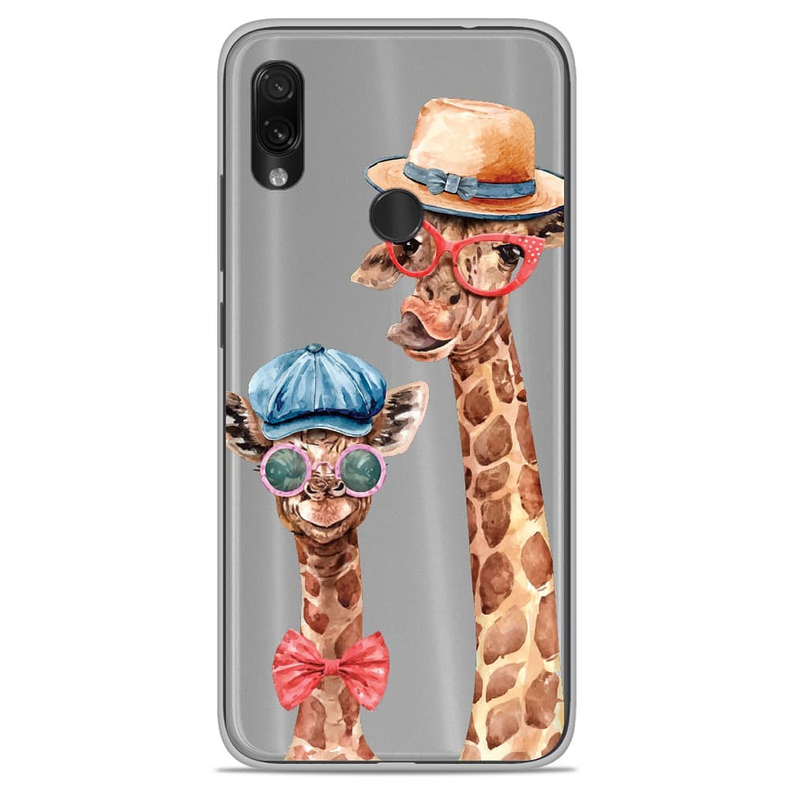 1001 Coques Coque silicone gel Xiaomi Redmi Note 7 / Note 7 Pro motif Funny Girafe - Coque telephone 1001Coques