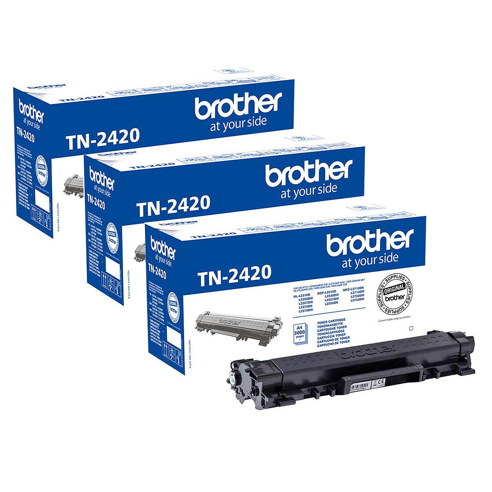 Brother TN-2420 x3 (Noir) - Toner imprimante Brother