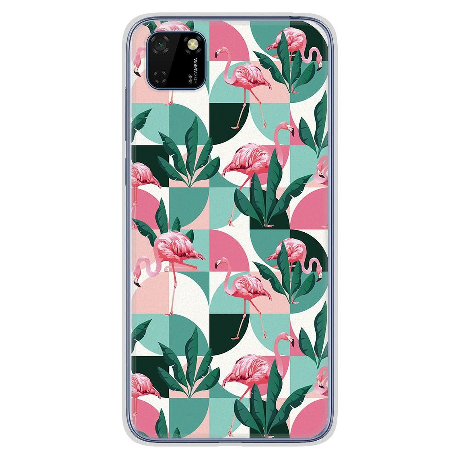 1001 Coques Coque silicone gel Huawei Y5P motif Flamants Roses ge´ome´trique - Coque telephone 1001Coques