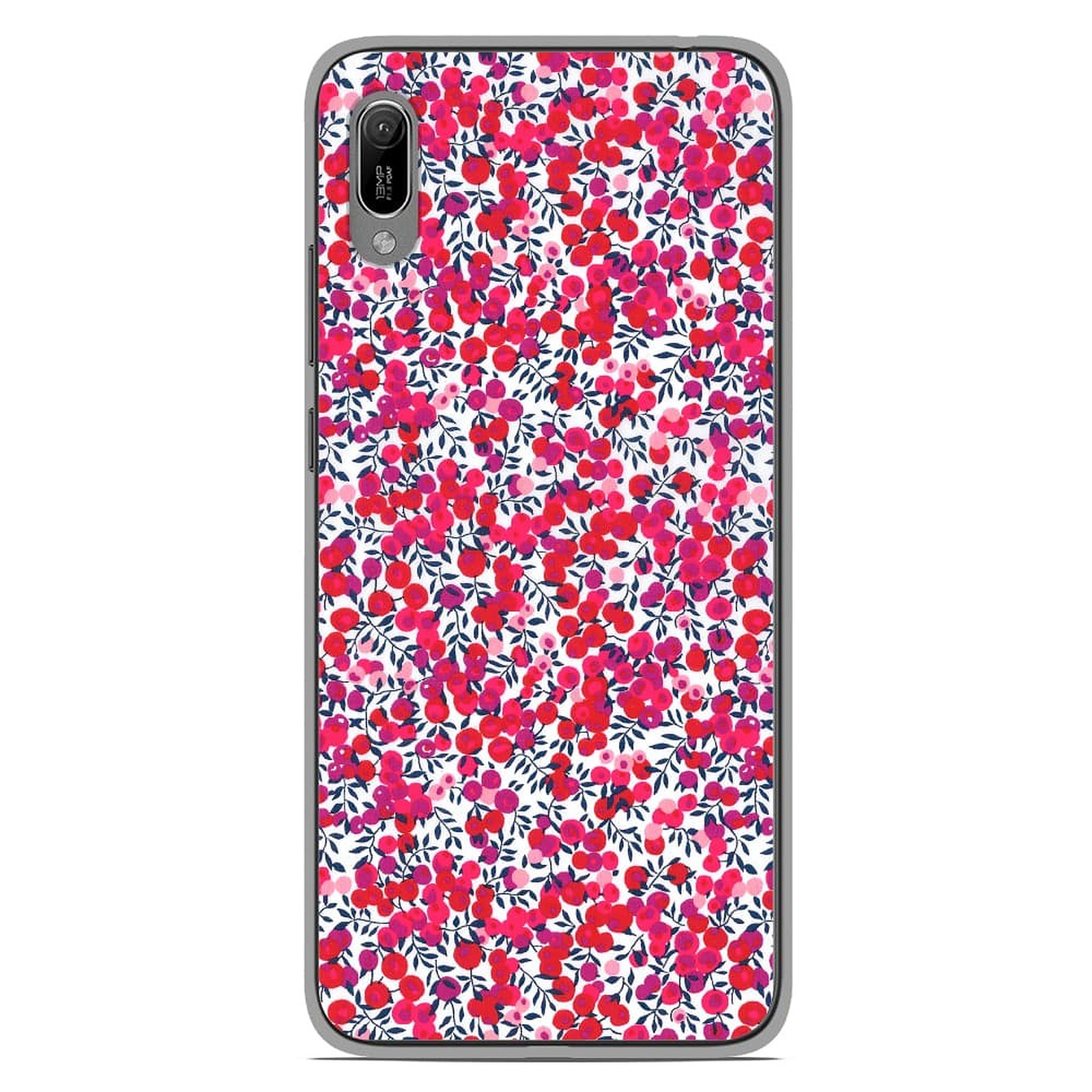 1001 Coques Coque silicone gel Huawei Y6 2019 motif Liberty Wiltshire Rouge - Coque telephone 1001Coques