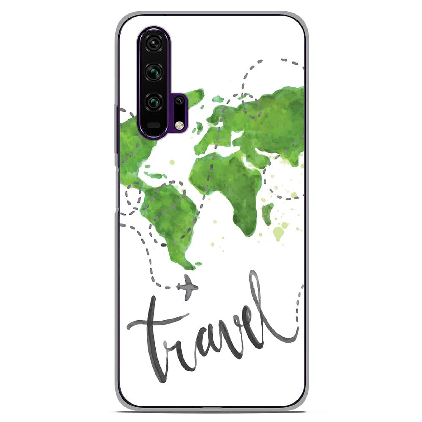1001 Coques Coque silicone gel Huawei Honor 20 Pro motif Map Travel - Coque telephone 1001Coques