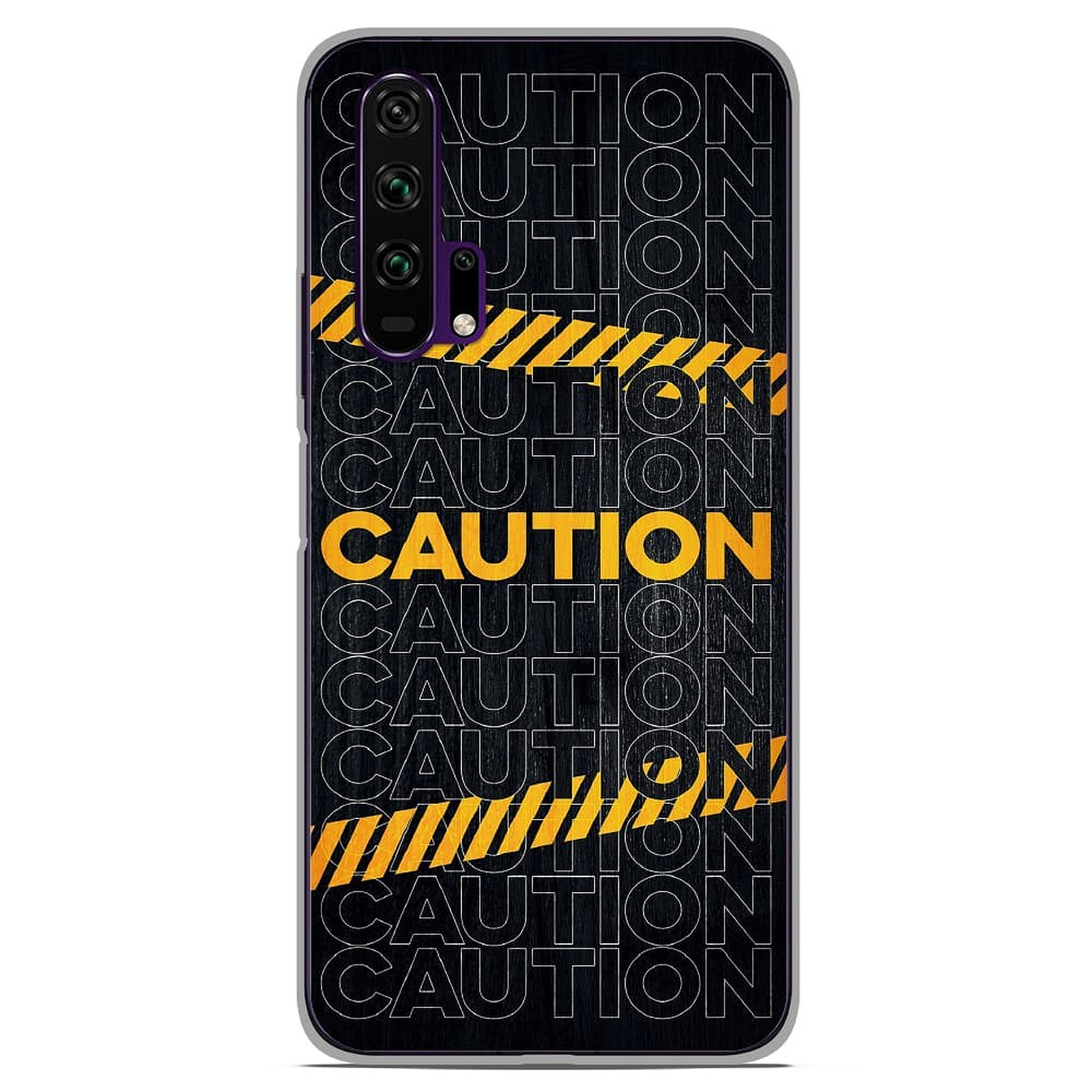 1001 Coques Coque silicone gel Huawei Honor 20 Pro motif Caution - Coque telephone 1001Coques