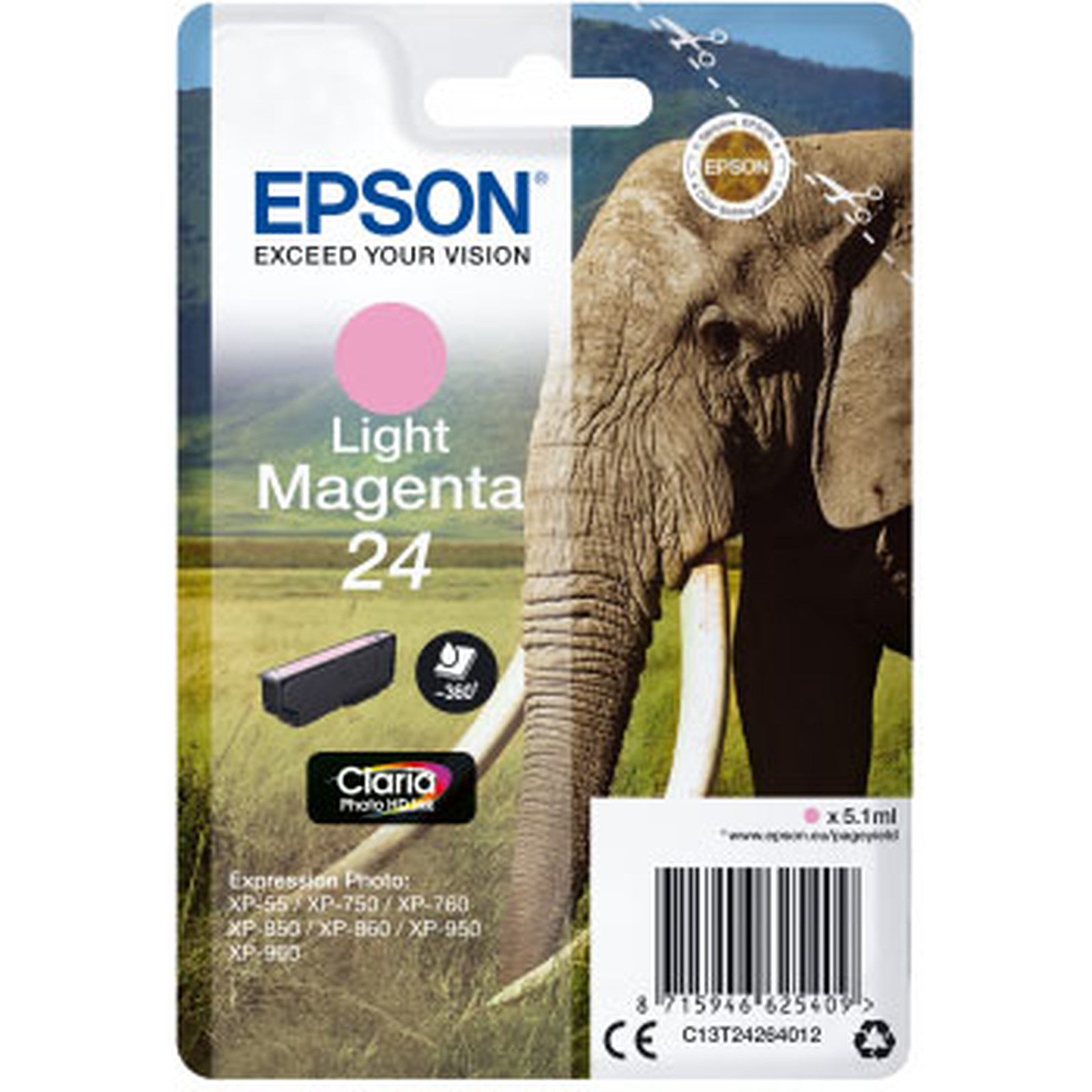 Epson Elephant 24 Magenta Clair - Cartouche imprimante Epson