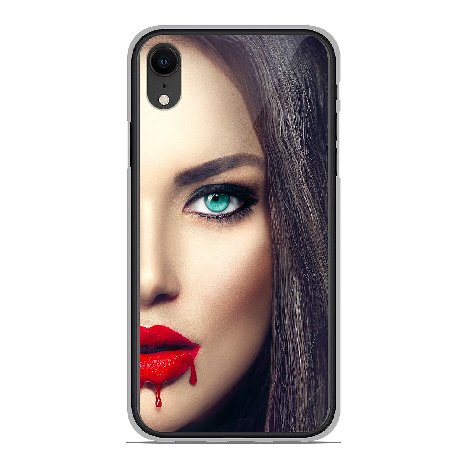 1001 Coques Coque silicone gel Apple iPhone XR motif Lèvres Sang - Coque telephone 1001Coques