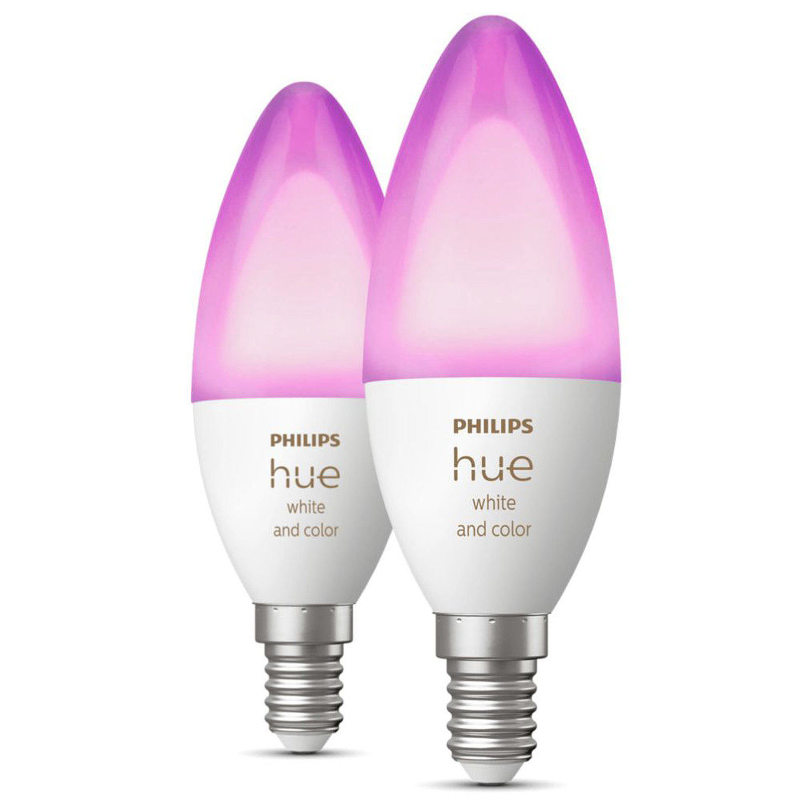 Philips Hue White & Color Ambiance Flamme E14 Bluetooth x 2 - Ampoule connectee Philips